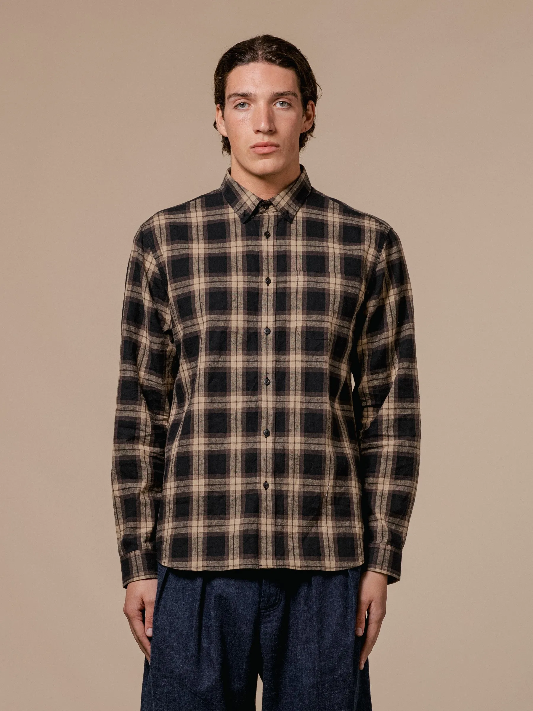 Raeburn Button Down Shirt in Peat Plaid sold by Kestin product image thumbnail 3