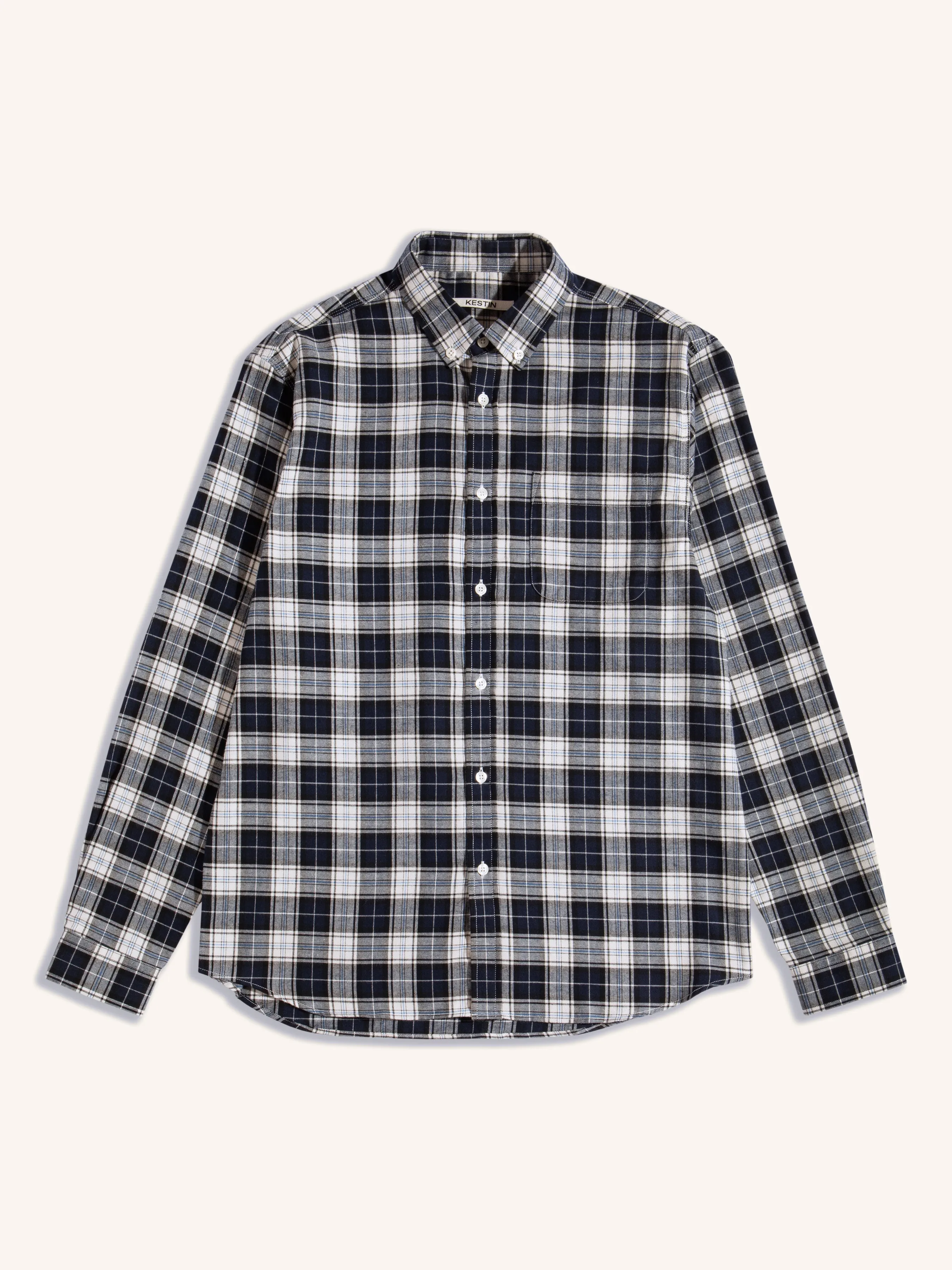 Raeburn Button Down Shirt in Navy / White Check sold by Kestin