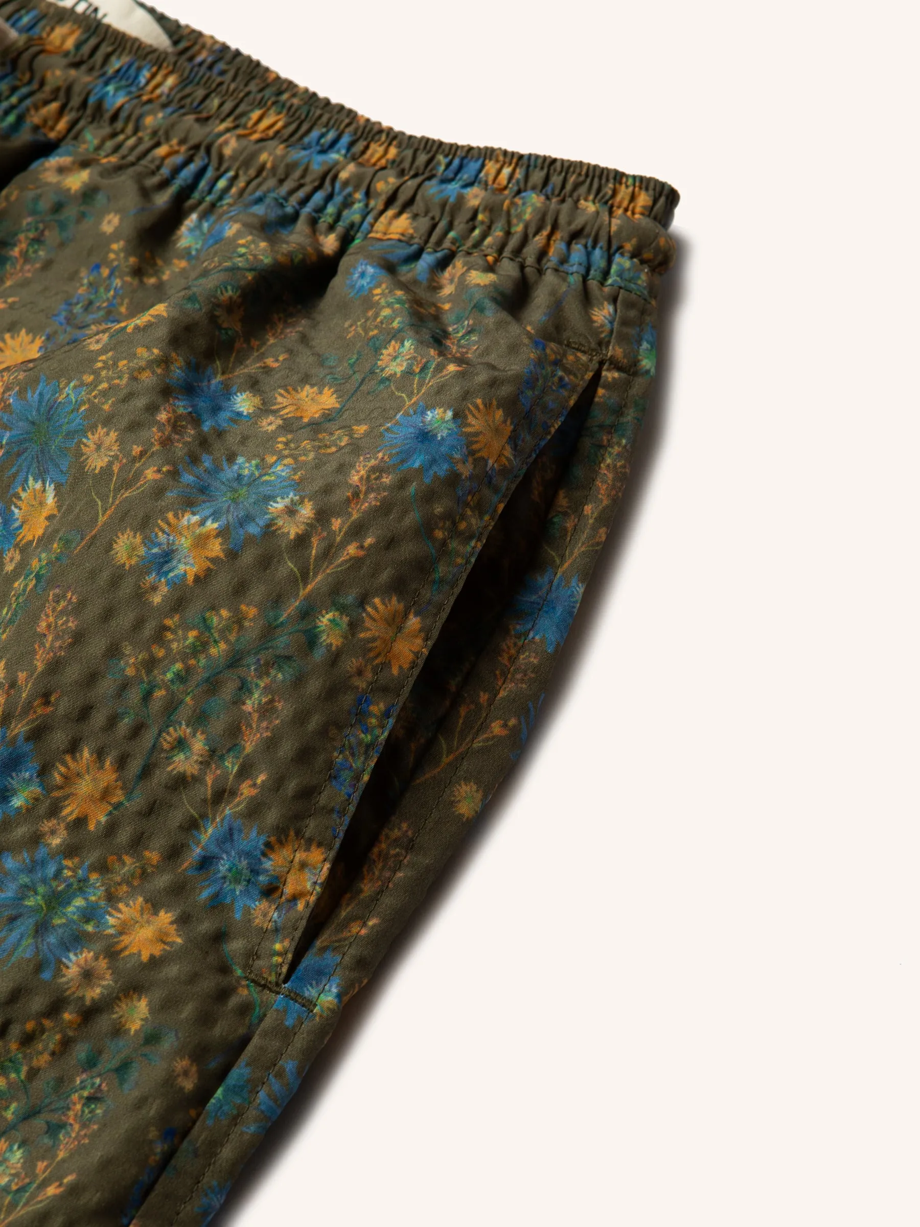 Seacliff Swim Short in Olive Thistle Print SEAQUAL® Yarn sold by Kestin product image thumbnail 5