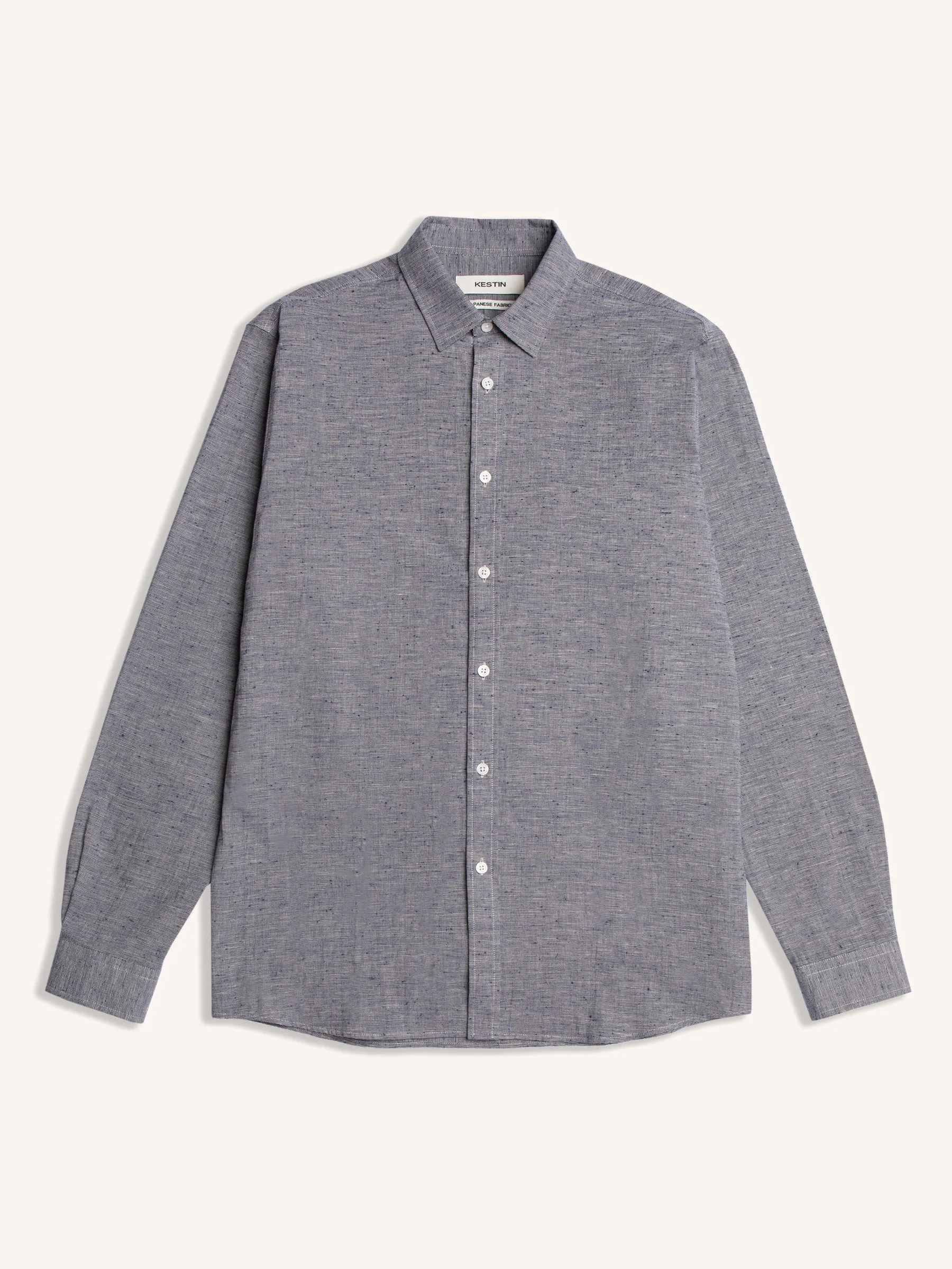 Dirleton Shirt in Blue Japanese Cotton Slub sold by Kestin
