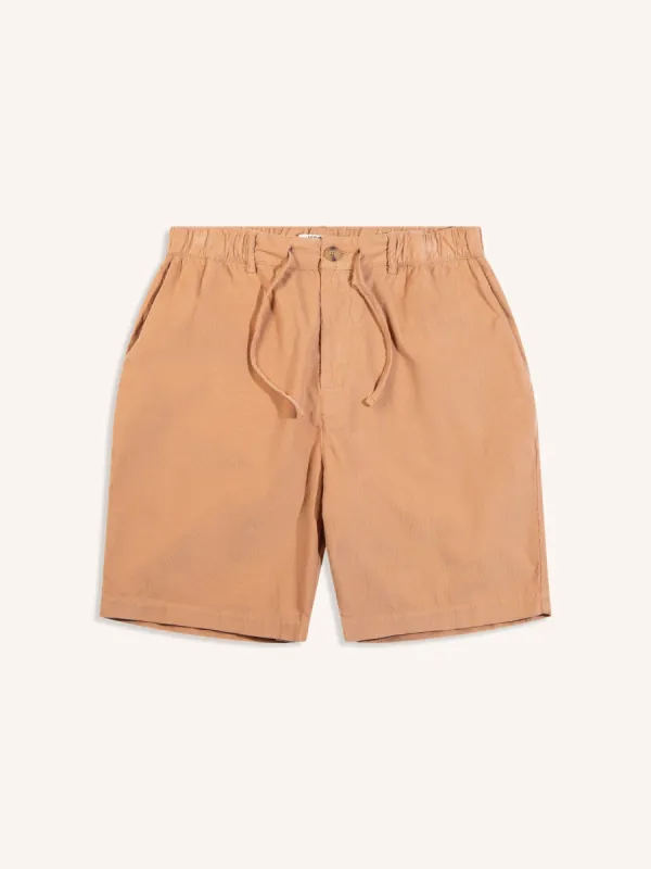 Inverness Short in Terracotta Needle Cord sold by Kestin