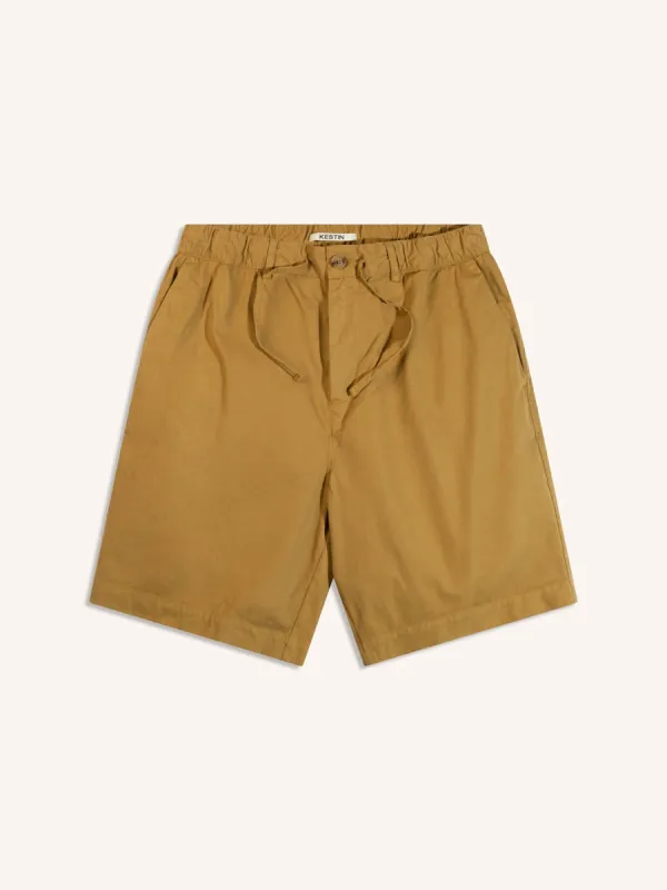 Inverness Short in American Tan Cotton Twill sold by Kestin