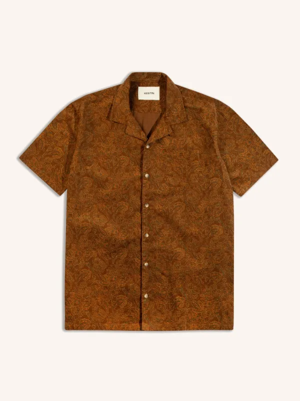 Crammond Shirt in Rust Japanese Paisley made by Kestin