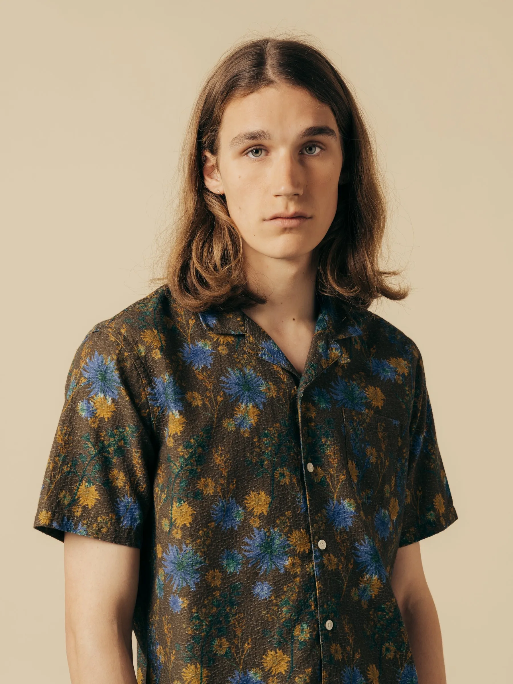 Crammond Shirt in Olive Thistle Print sold by Kestin product image thumbnail 4