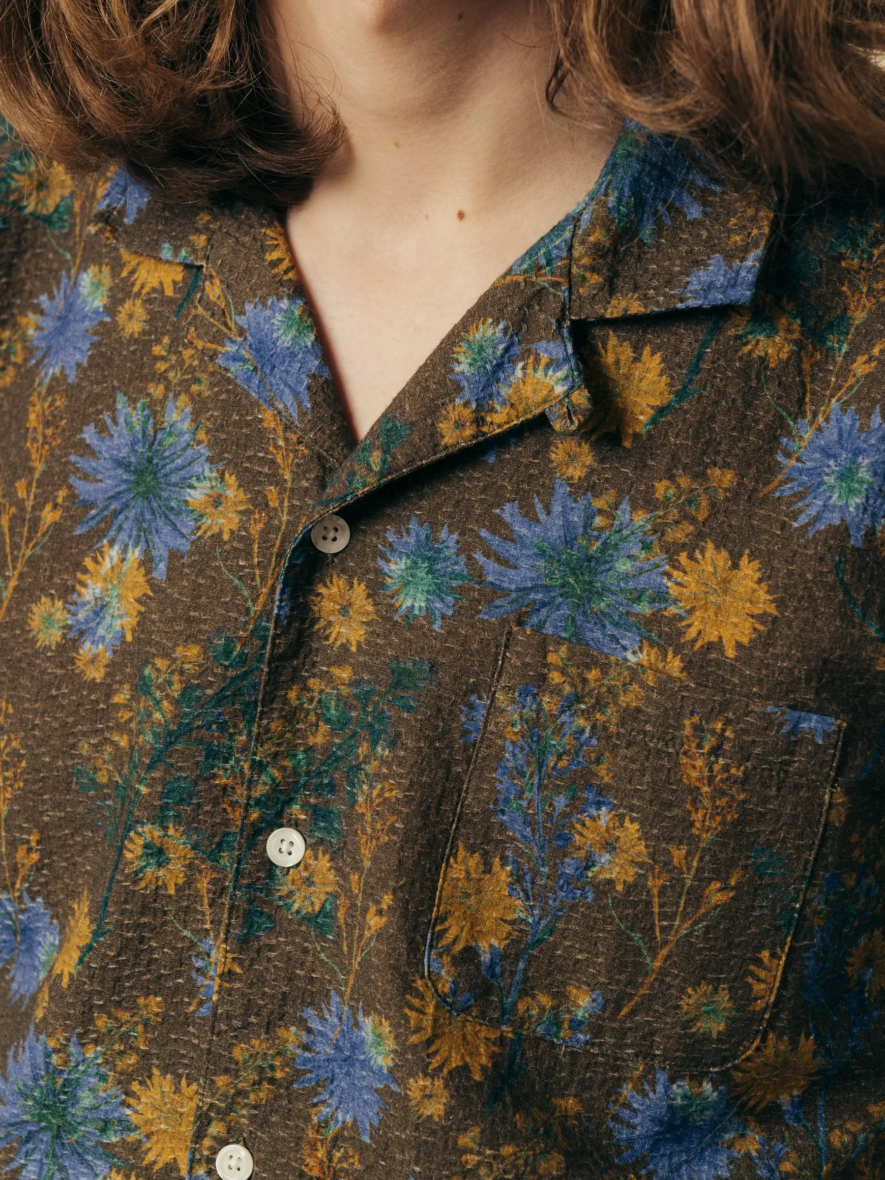 Crammond Shirt in Olive Thistle Print sold by Kestin product image thumbnail 3