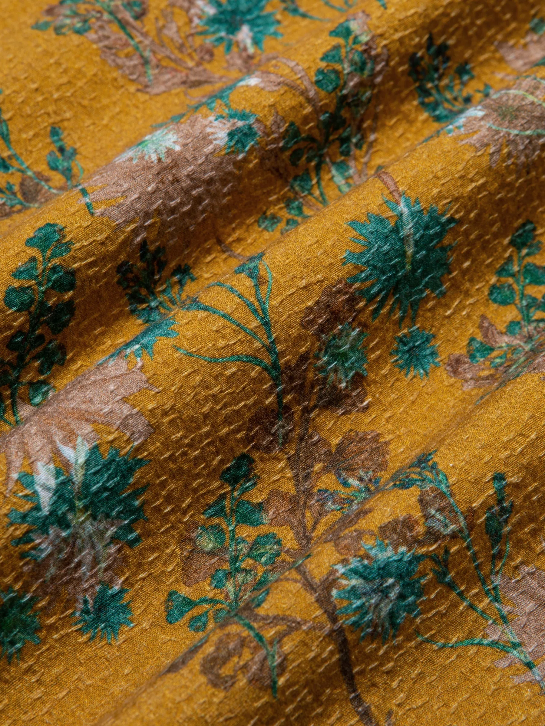 Crammond Shirt in Ochre Thistle Print sold by Kestin product image thumbnail 4