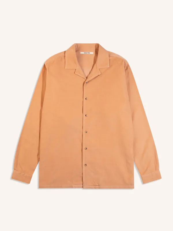 Tain Shirt in Terracotta Organic Fine Cord made by Kestin