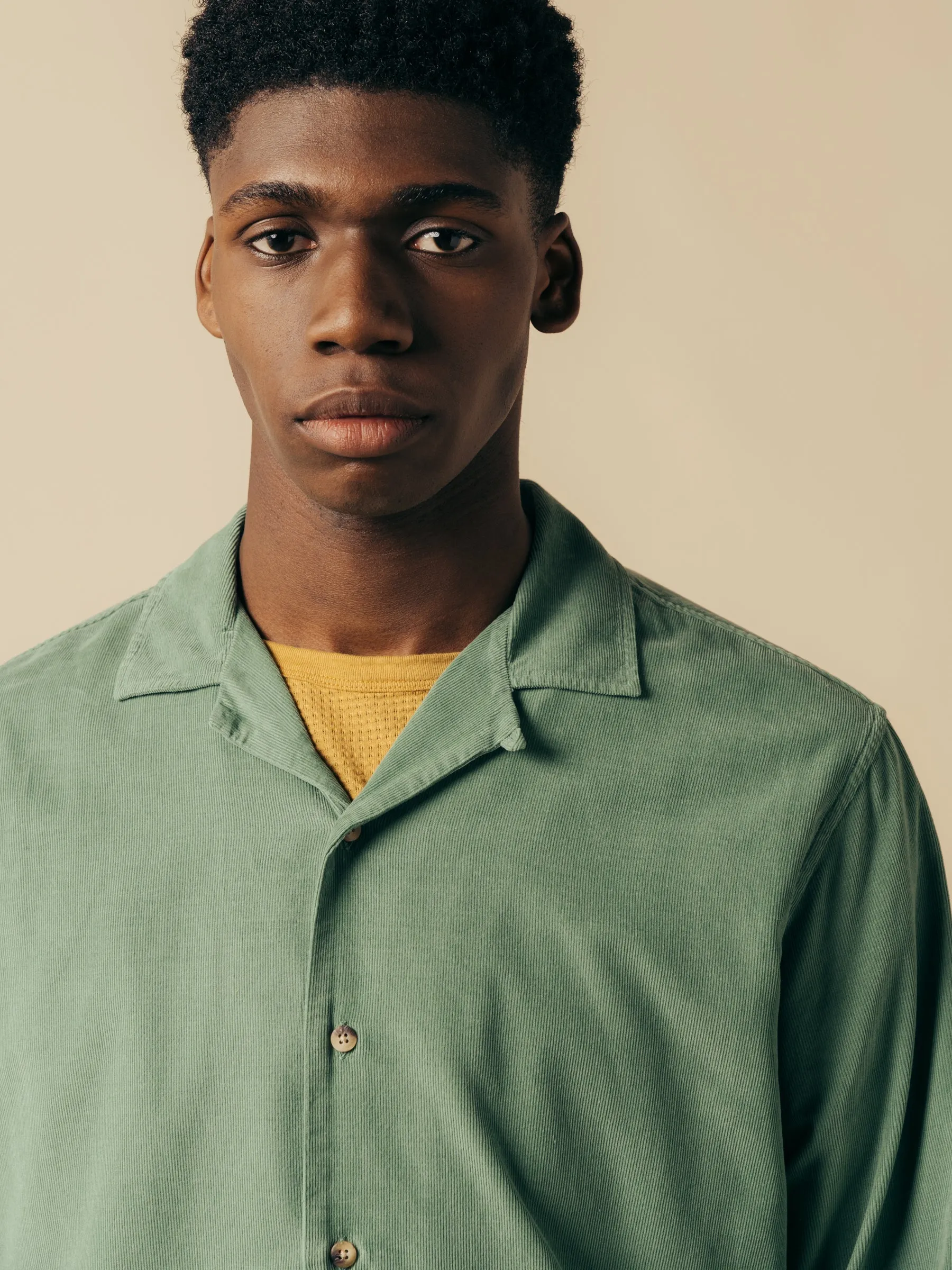 Tain Shirt in Fern Organic Fine Cord sold by Kestin product image thumbnail 2