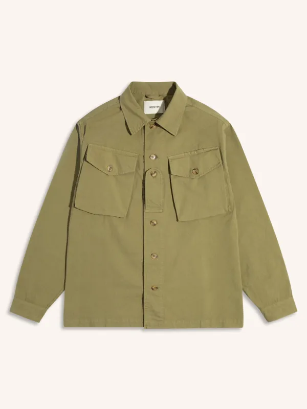 Redford Jacket in Light Military Cotton Ripstop made by Kestin