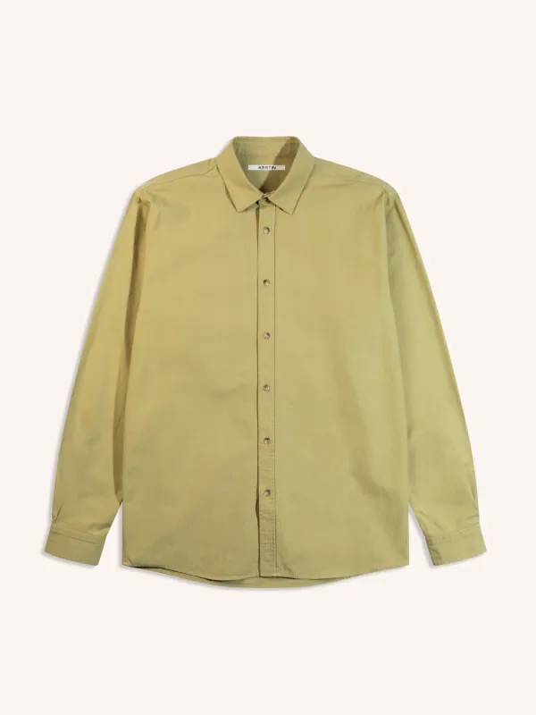 Dirleton Shirt in Light Military Tonal Textured Stripe sold by Kestin