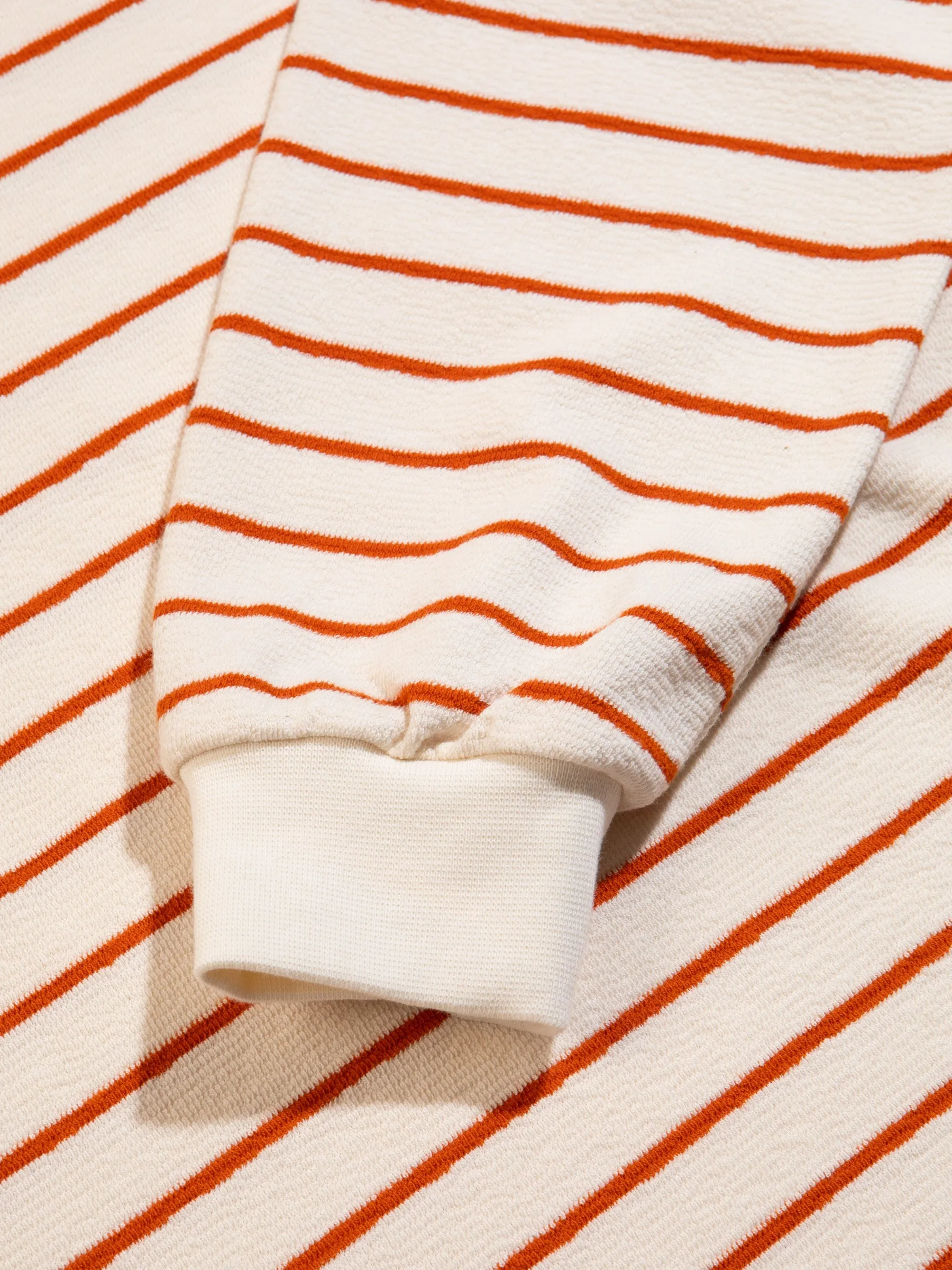 Loch Bay Polo in Ecru / Tangerine Textured Stripe sold by Kestin product image thumbnail 4