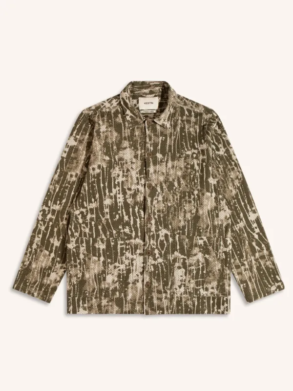 Ormiston Jacket in Olive / Ecru Camo Jacquard sold by Kestin