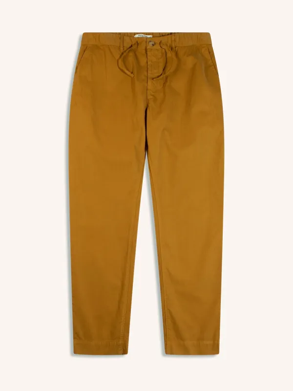 Inverness Trouser in Tobacco Cotton Twill made by Kestin