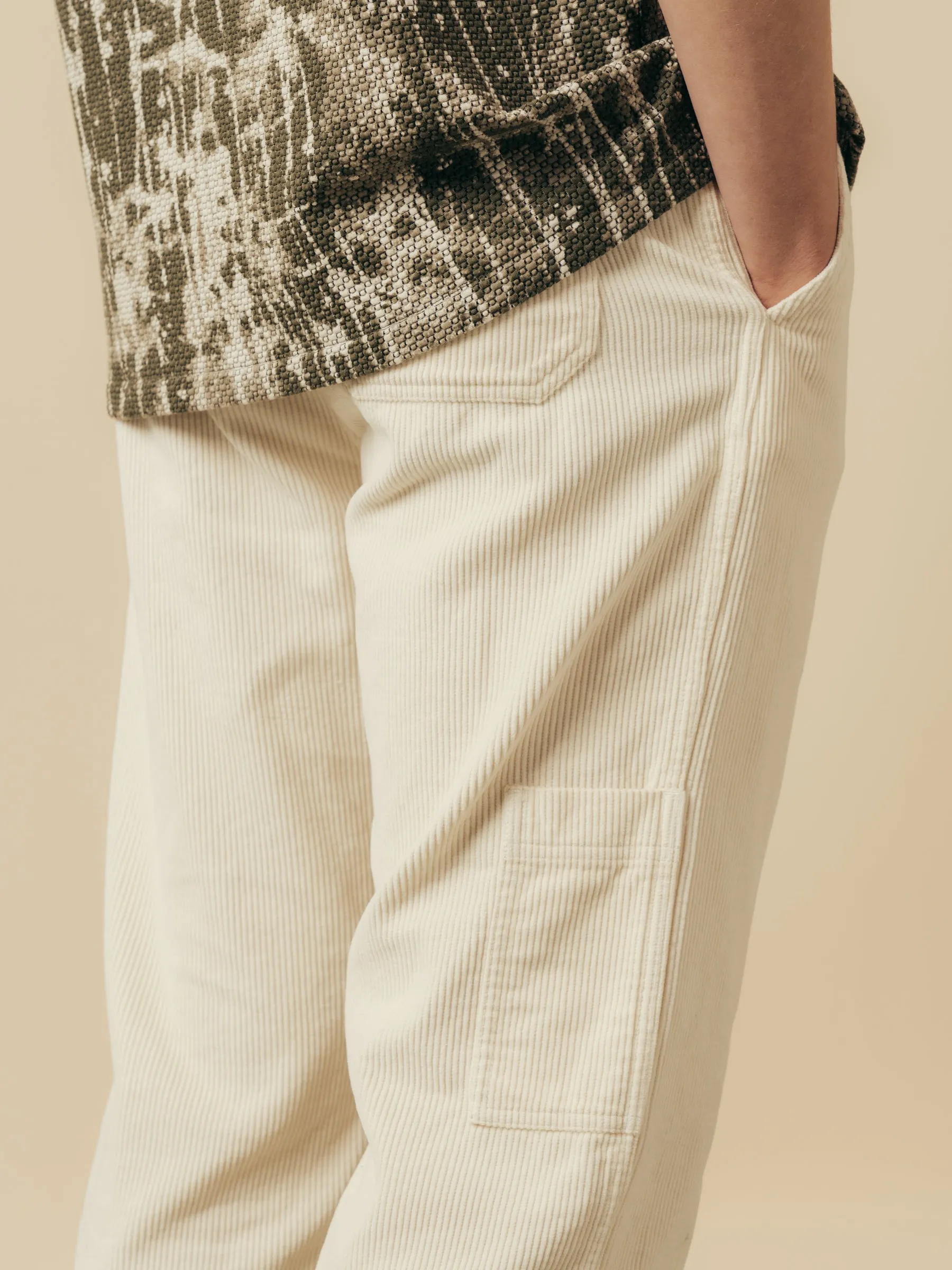 Aberlour Pant in Ecru Corduroy sold by Kestin product image thumbnail 3
