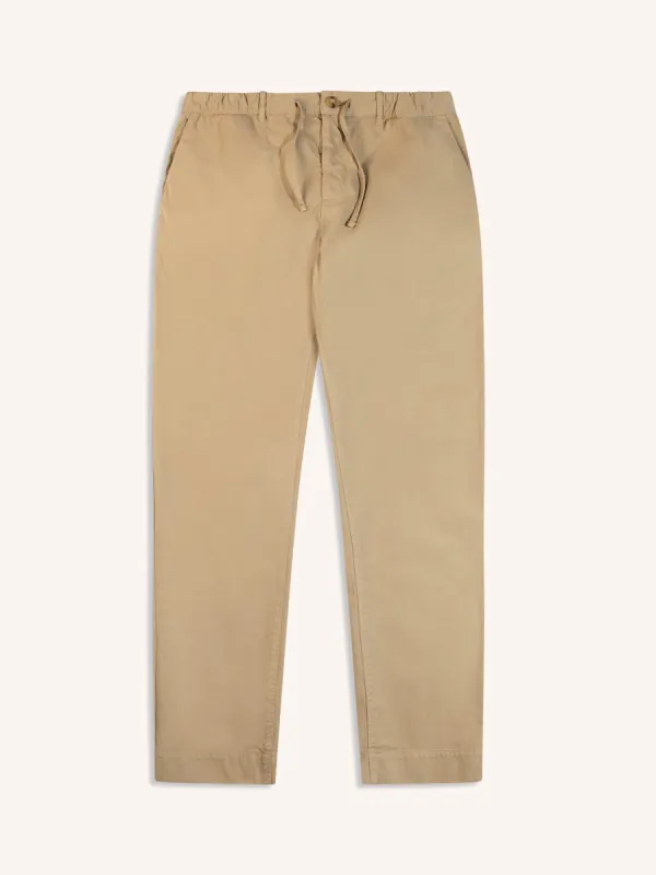Inverness Trouser in Stone Cotton Twill made by Kestin