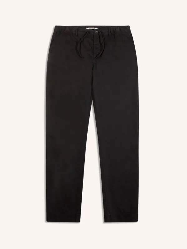 Inverness Trouser in Black Cotton Twill made by Kestin