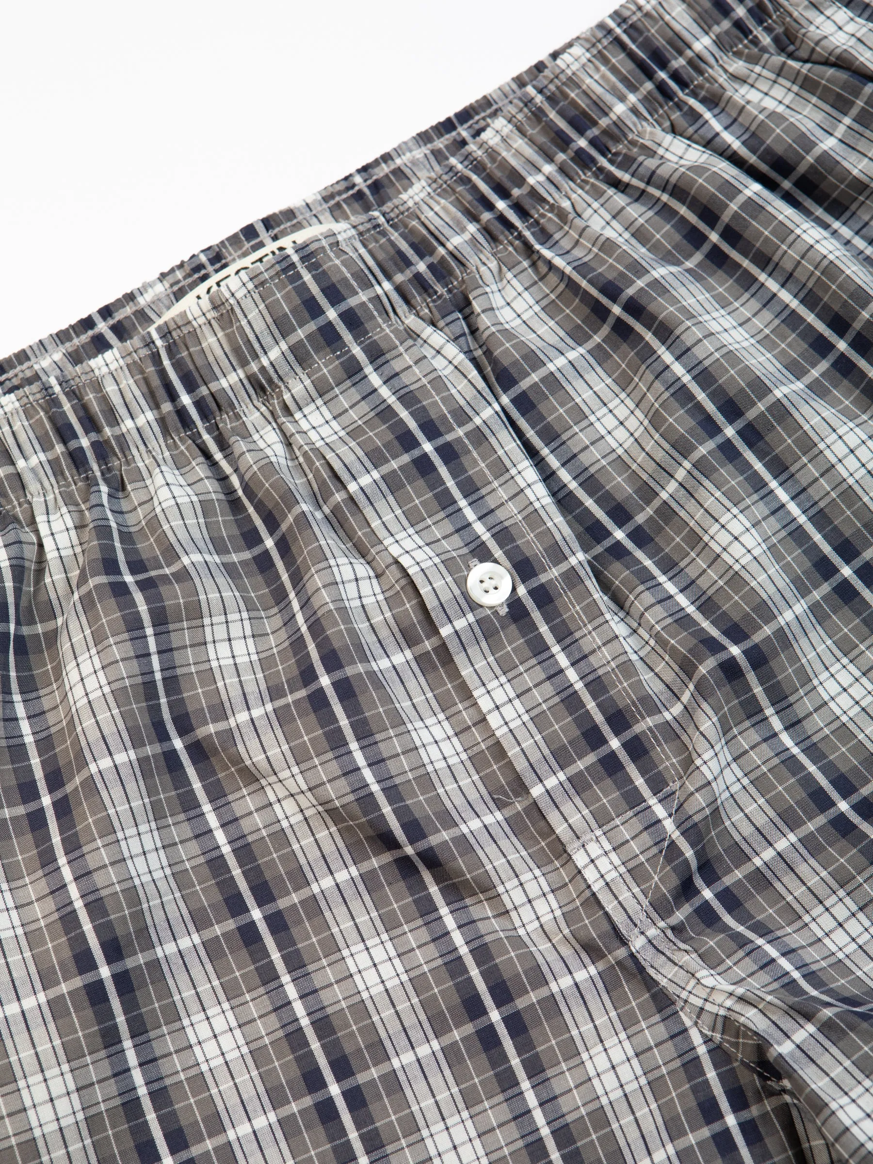 Port O Leith Boxer in Navy / Brown Check Italian Cotton sold by Kestin product image thumbnail 2