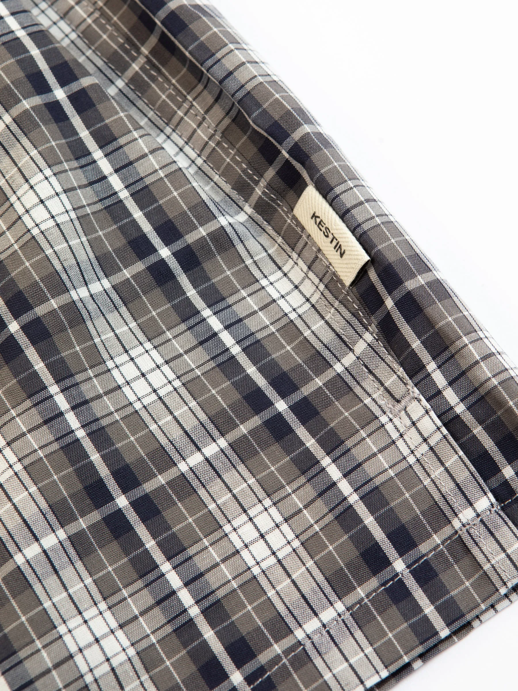 Port O Leith Boxer in Navy / Brown Check Italian Cotton sold by Kestin product image thumbnail 4