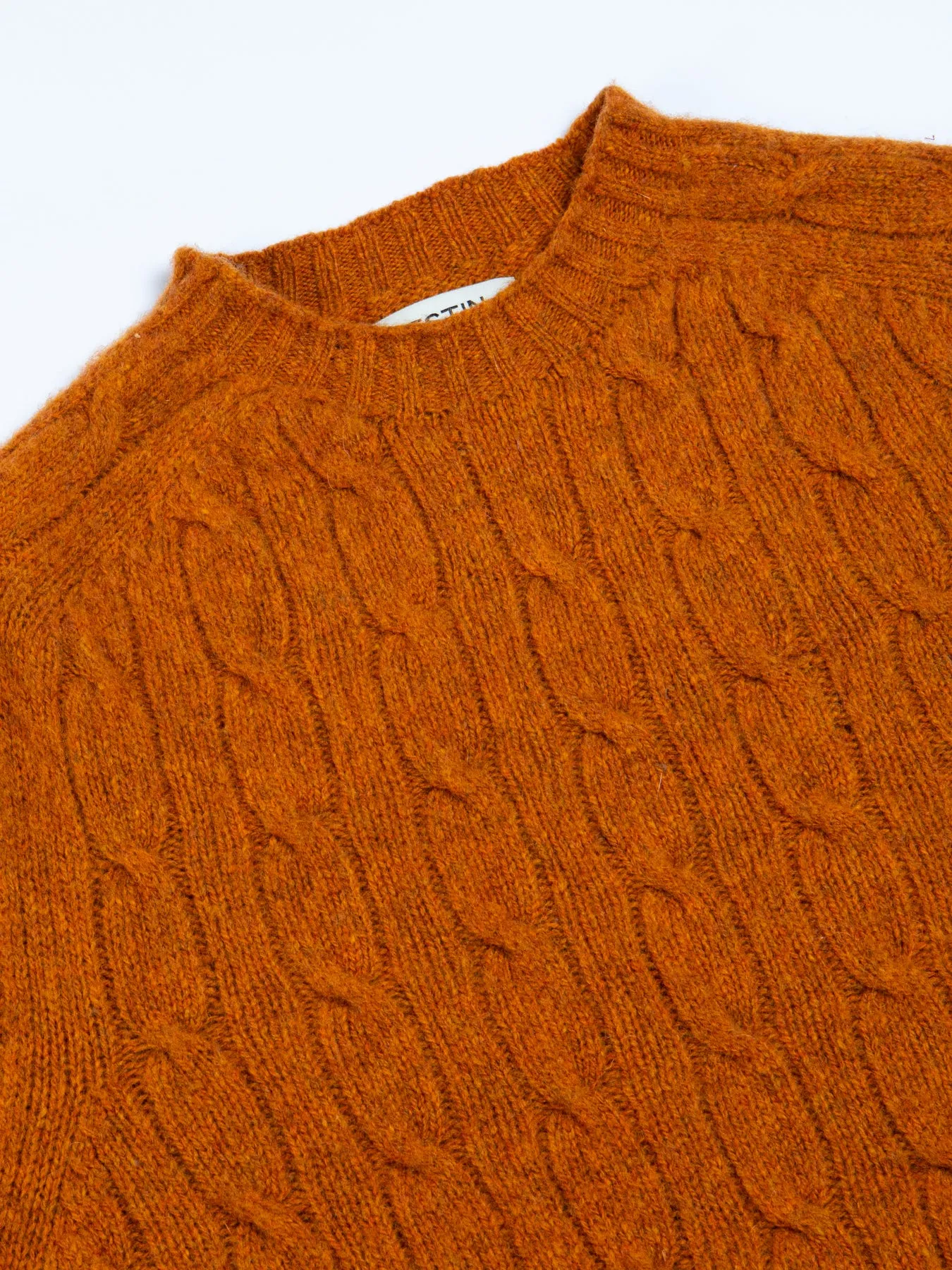 Galloway Cable Knit in Tangerine Lambswool sold by Kestin product image thumbnail 5
