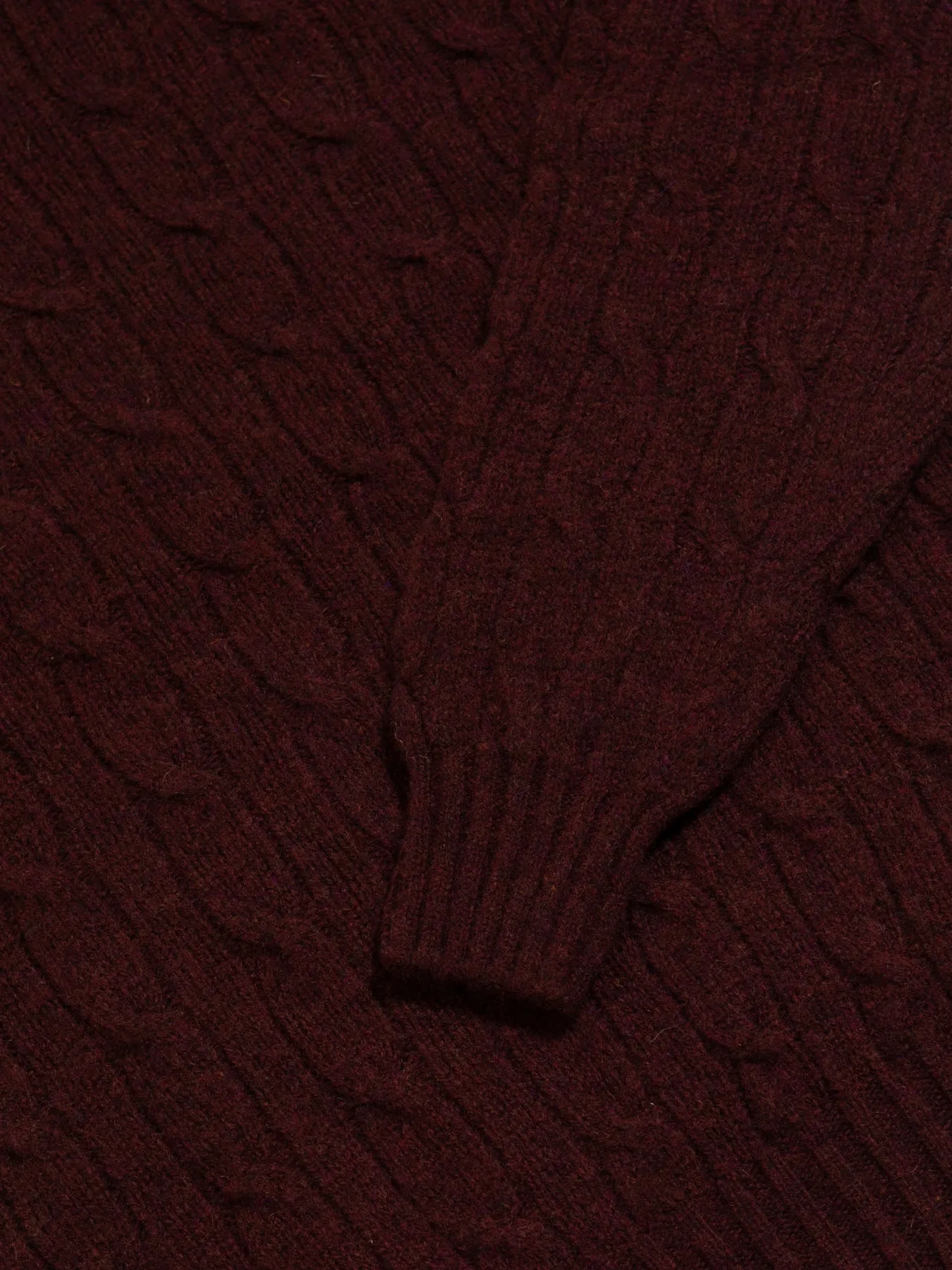 Galloway Cable Knit in Maroon Lambswool sold by Kestin product image thumbnail 5