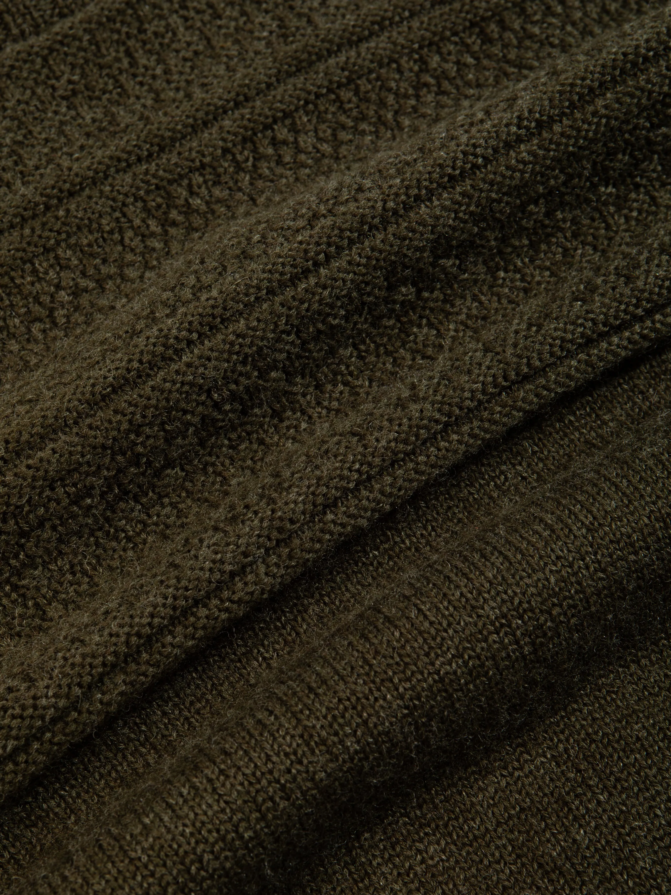 Fife Gansey Knit in Dark Olive Merino Wool sold by Kestin product image thumbnail 4