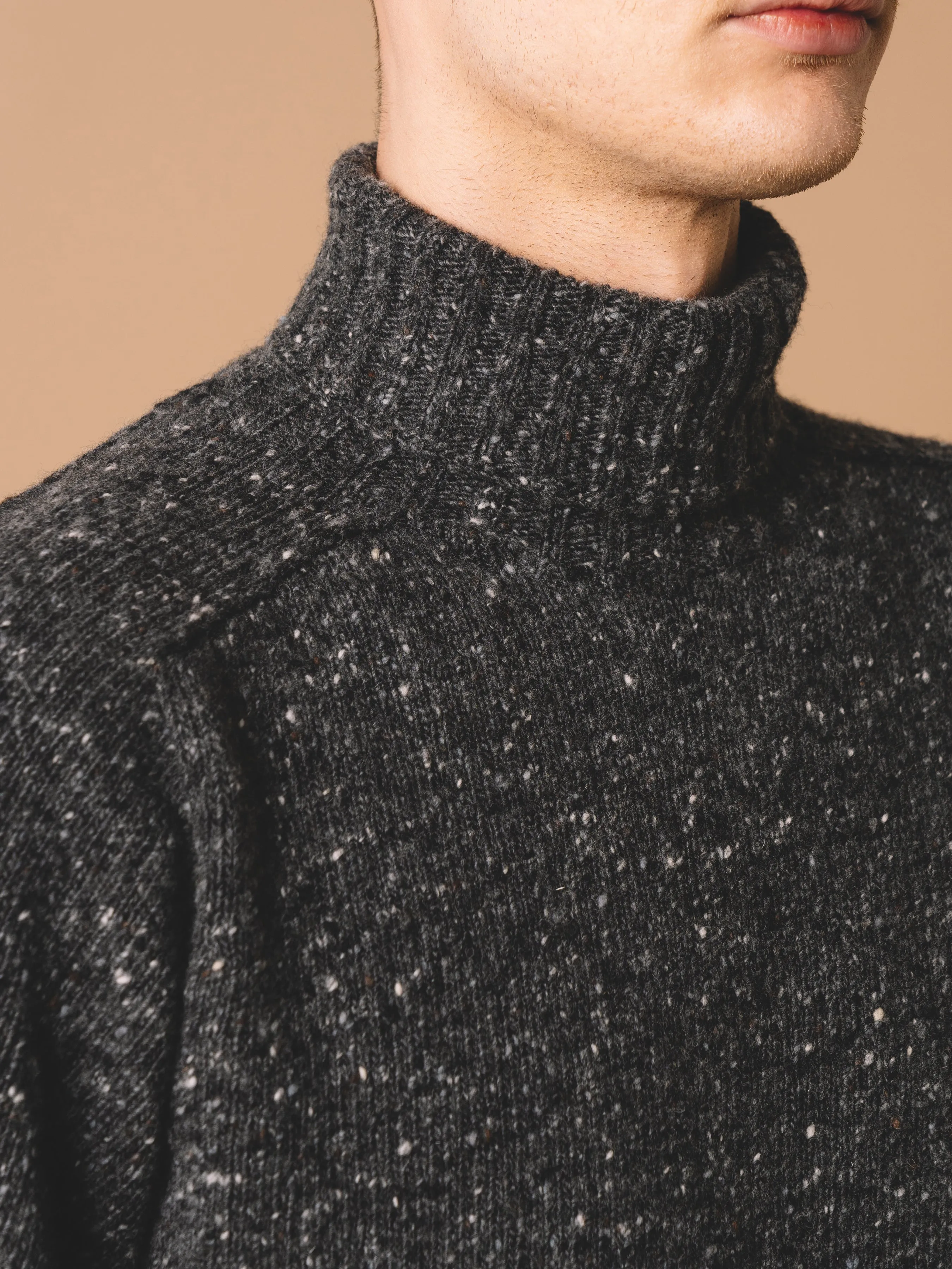 Donegal Roll Neck in Charcoal Pure Merino Wool sold by Kestin product image thumbnail 4