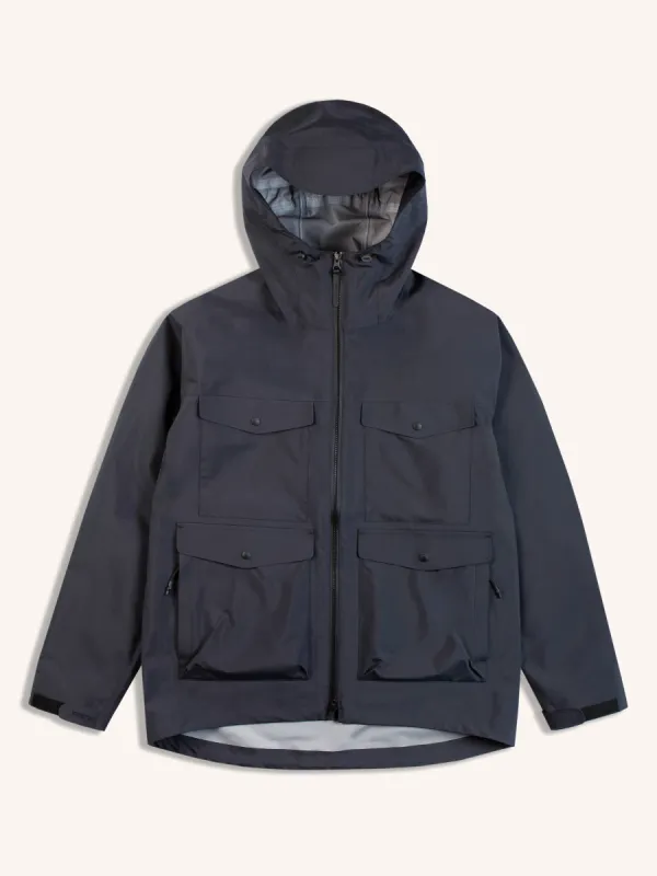 Dunkeld Shell Jacket in Dark Navy 3L Waterproof sold by Kestin