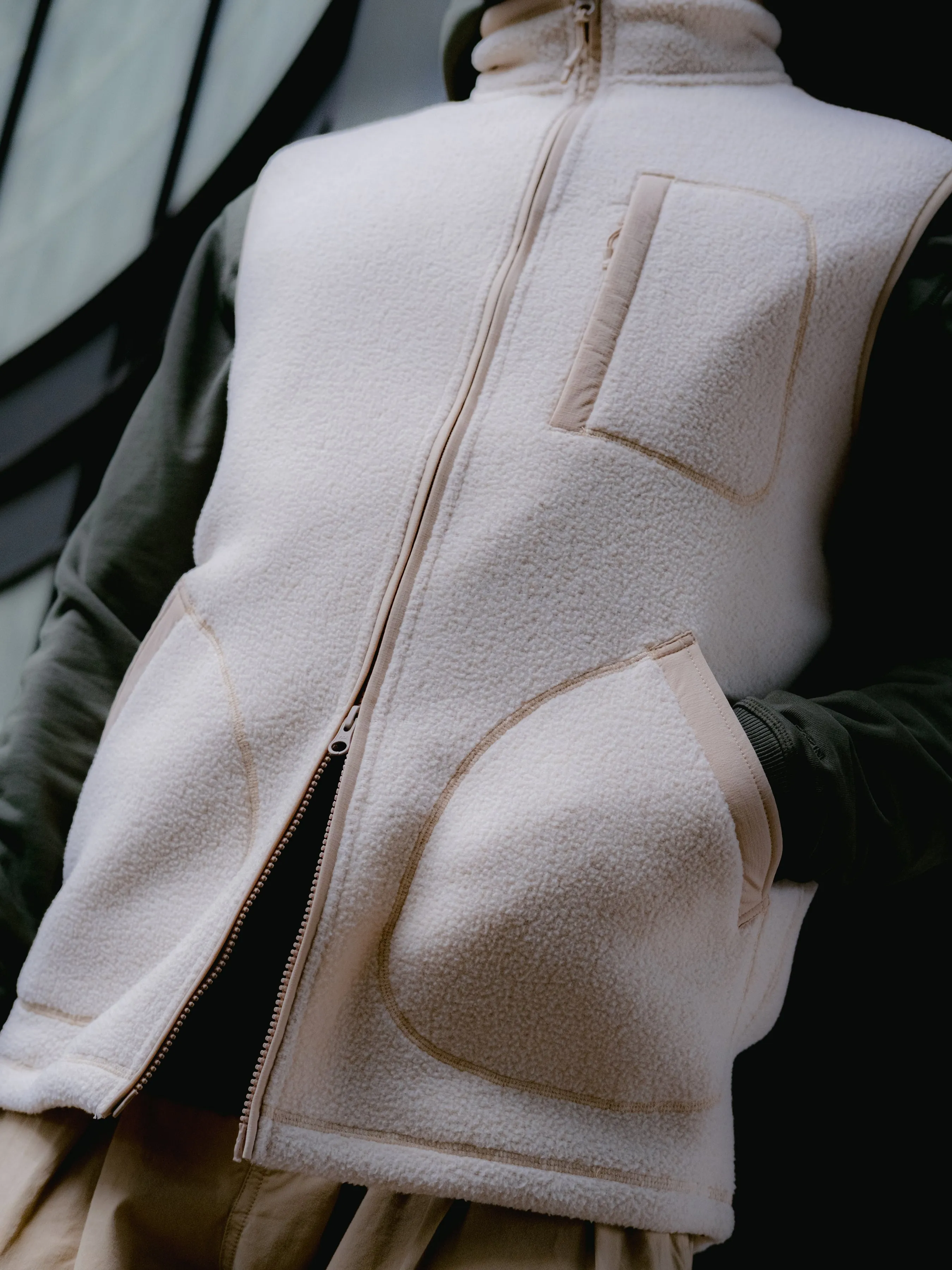 Glenmore Fleece Vest in Recycled Ecru Marl sold by Kestin product image thumbnail 2