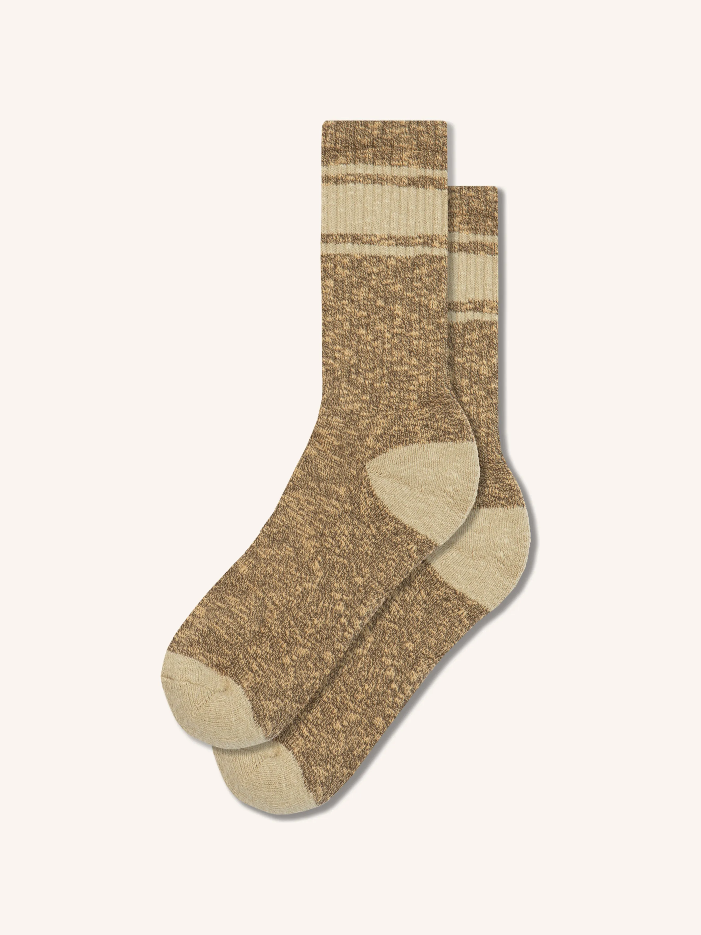 Elgin Cotton Sock in Tan Marl / Stone sold by Kestin