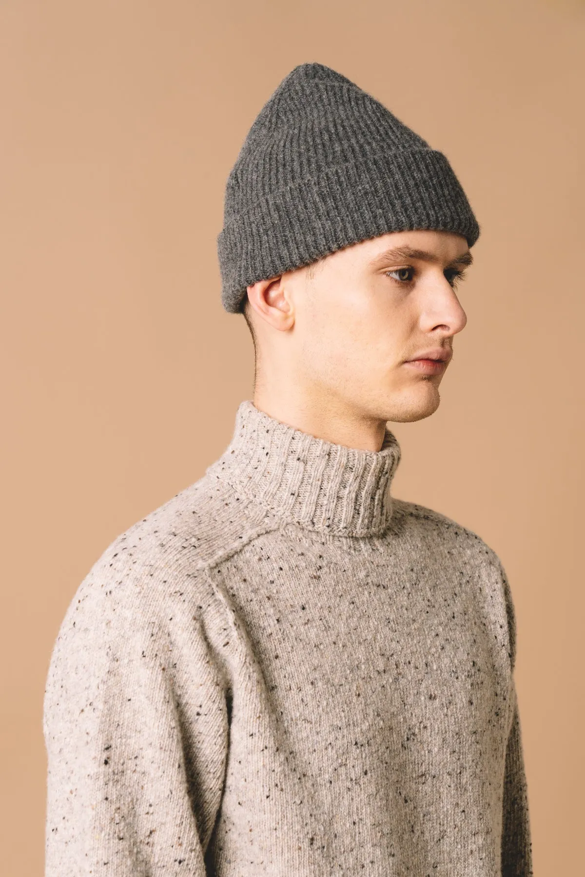 Spey Beanie in Charcoal Lambswool sold by Kestin product image thumbnail 3