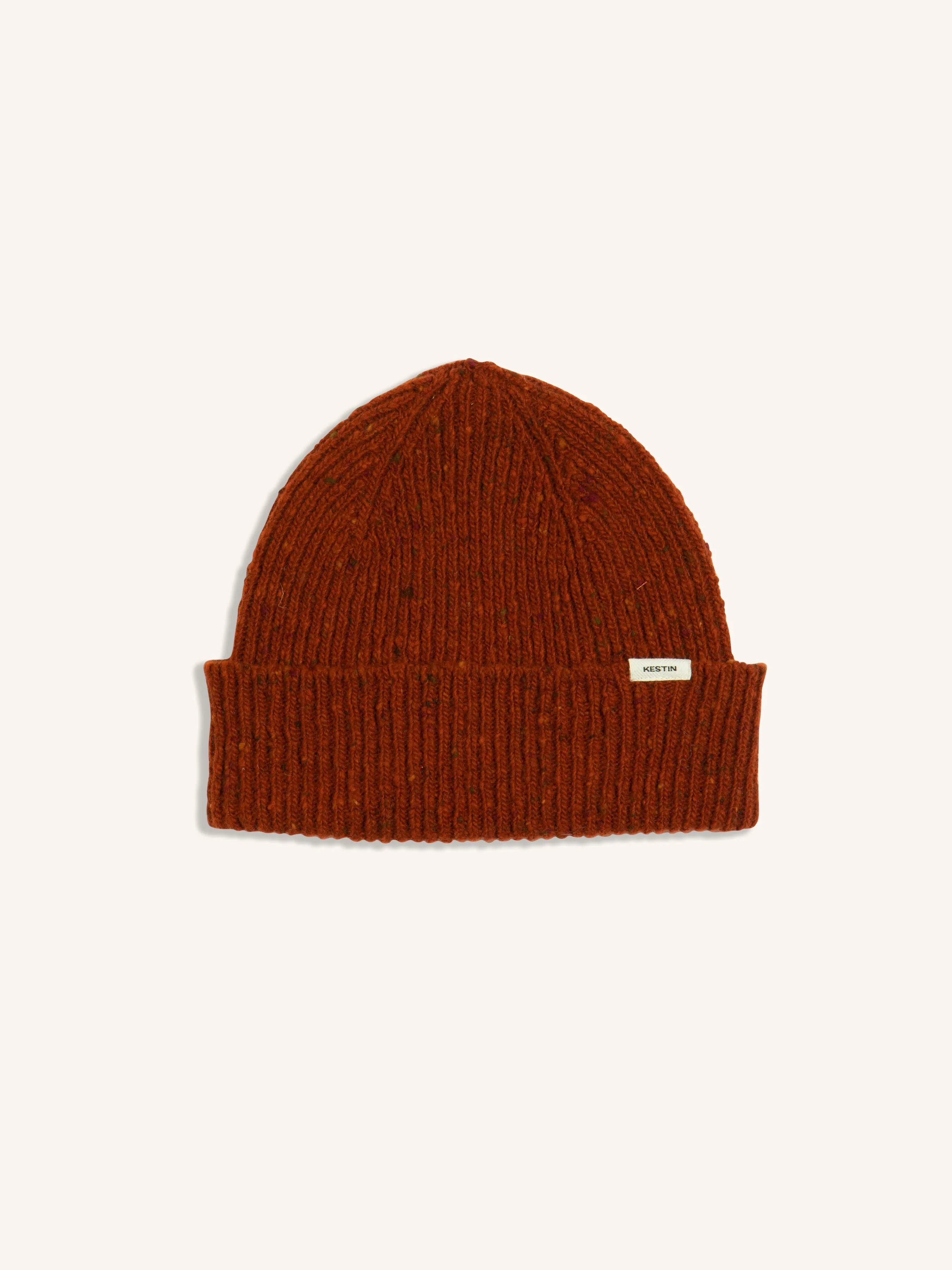 Kilpatrick Beanie in Rust Merino Wool sold by Kestin