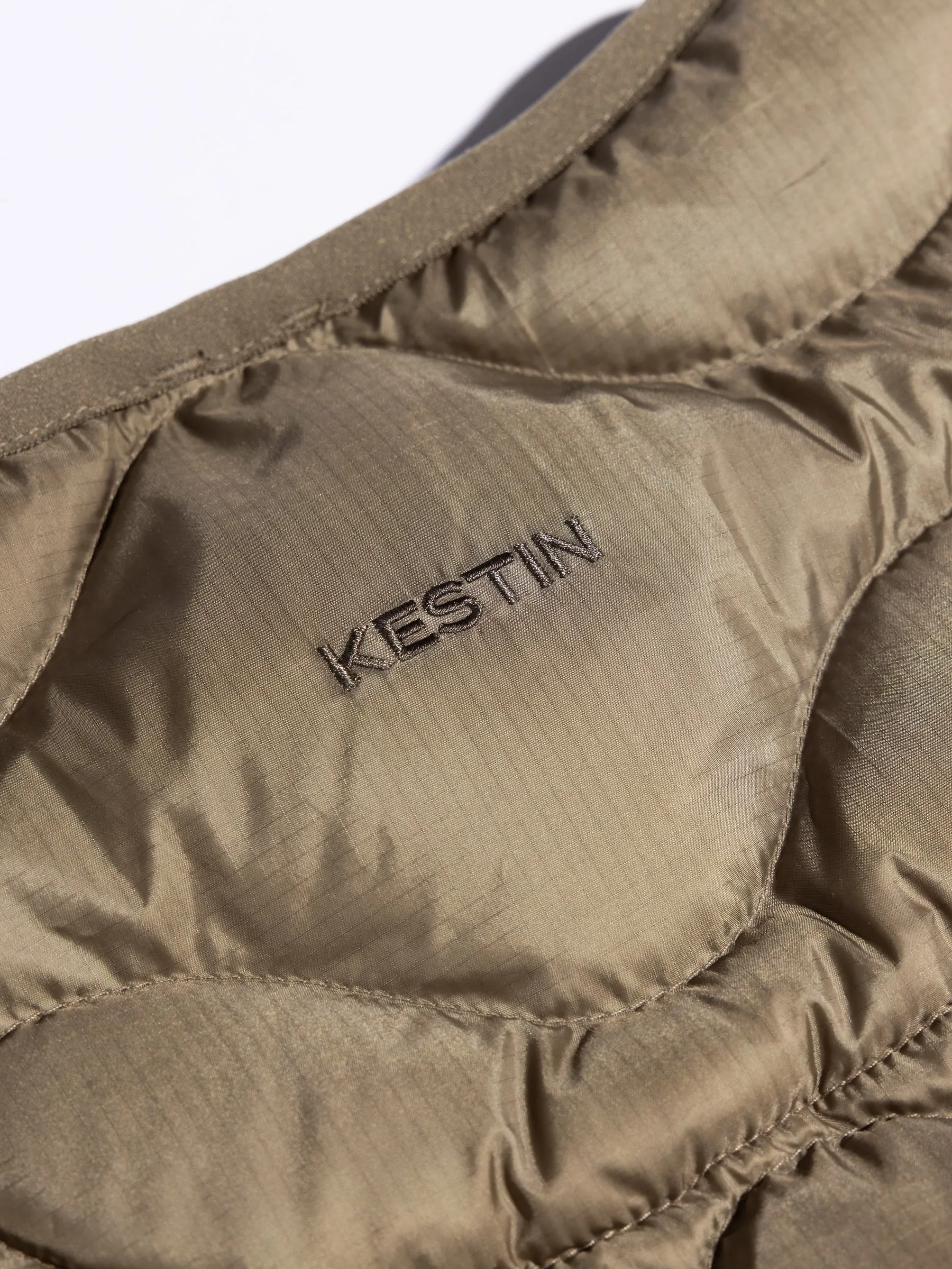 Cuillin Down Vest in Light Olive Recycled Ripstop sold by Kestin product image thumbnail 5