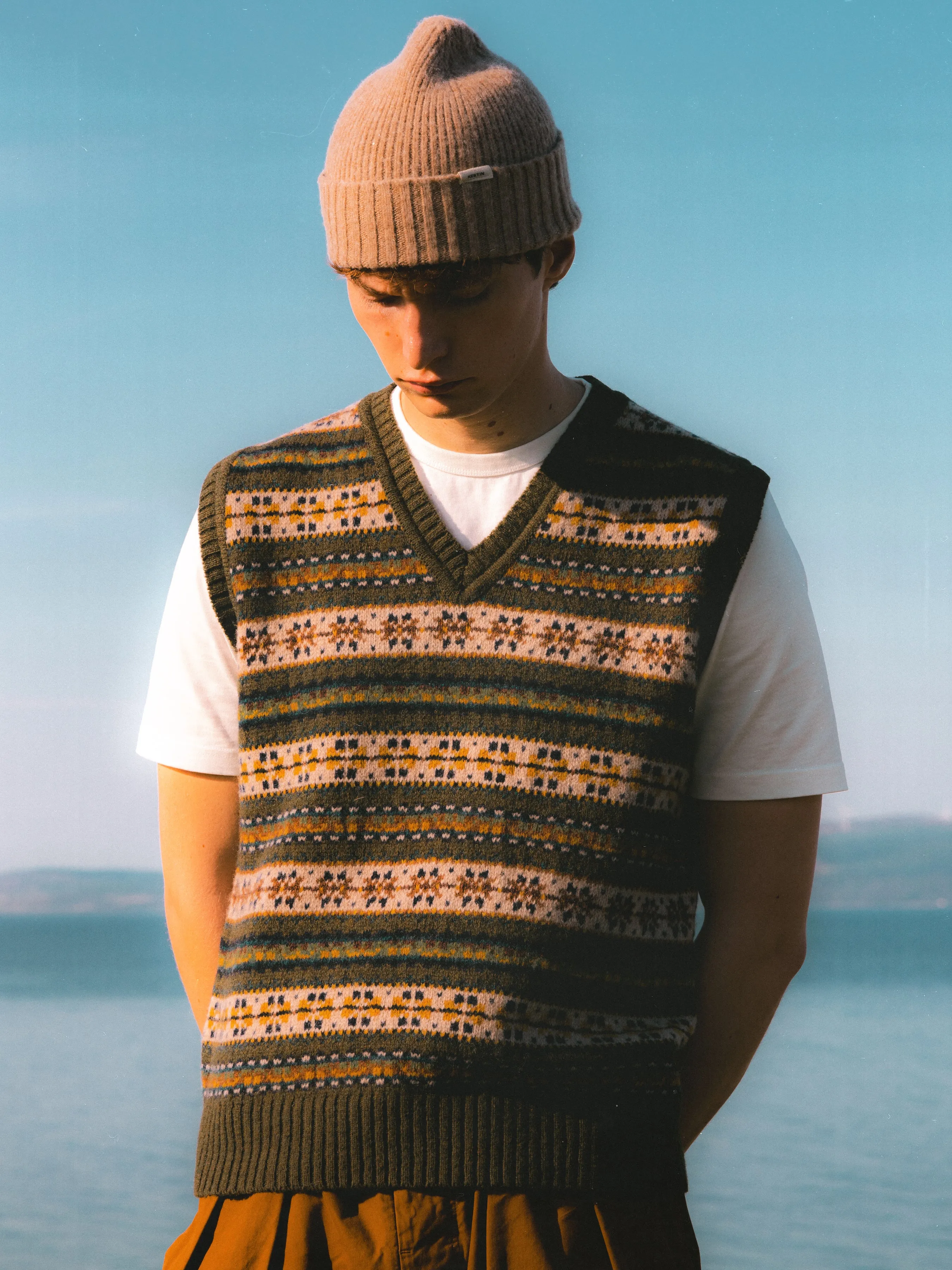 Fairisle Vest in Green Multi Lambswool sold by Kestin product image thumbnail 2