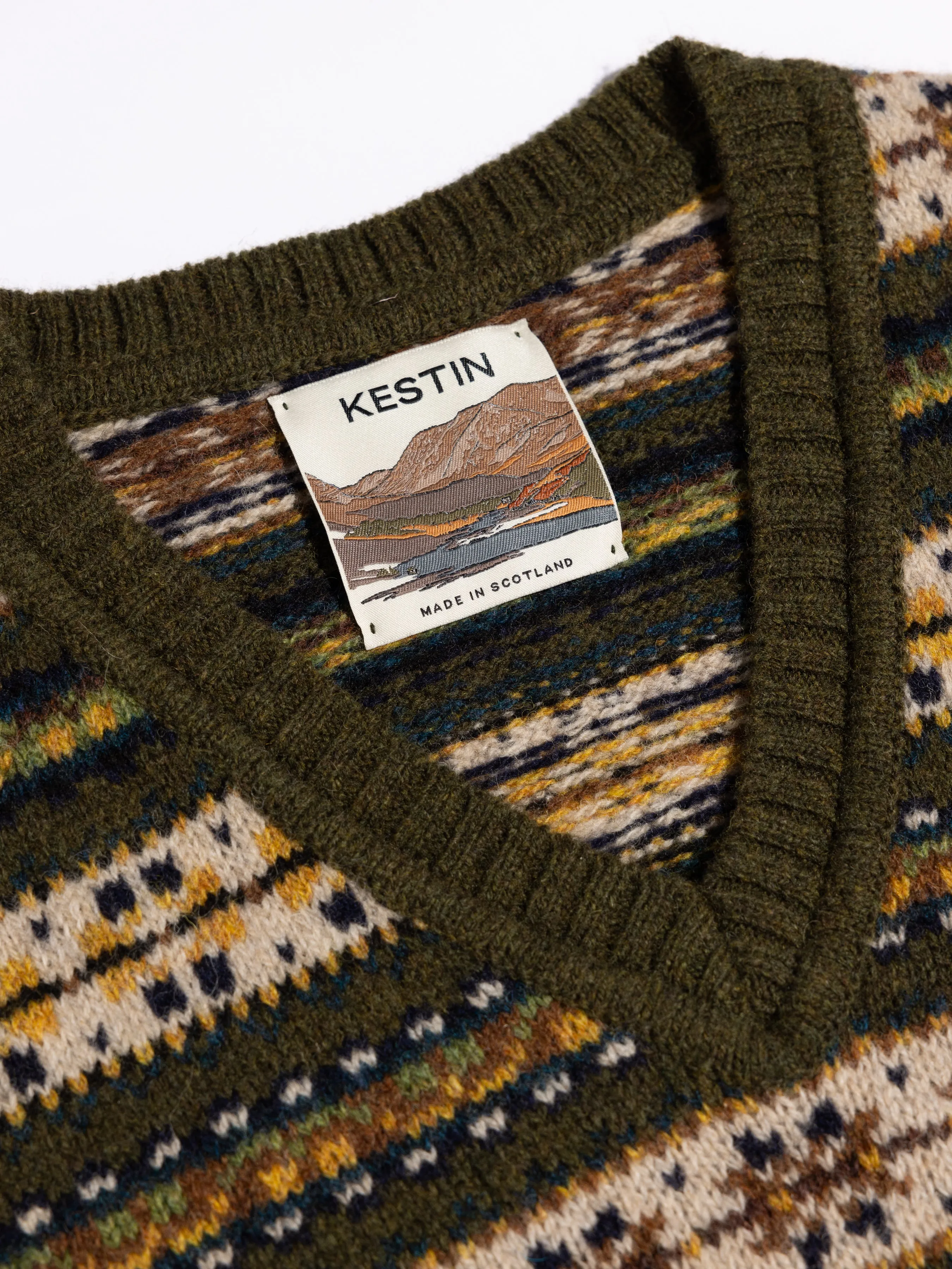 Fairisle Vest in Green Multi Lambswool sold by Kestin product image thumbnail 5