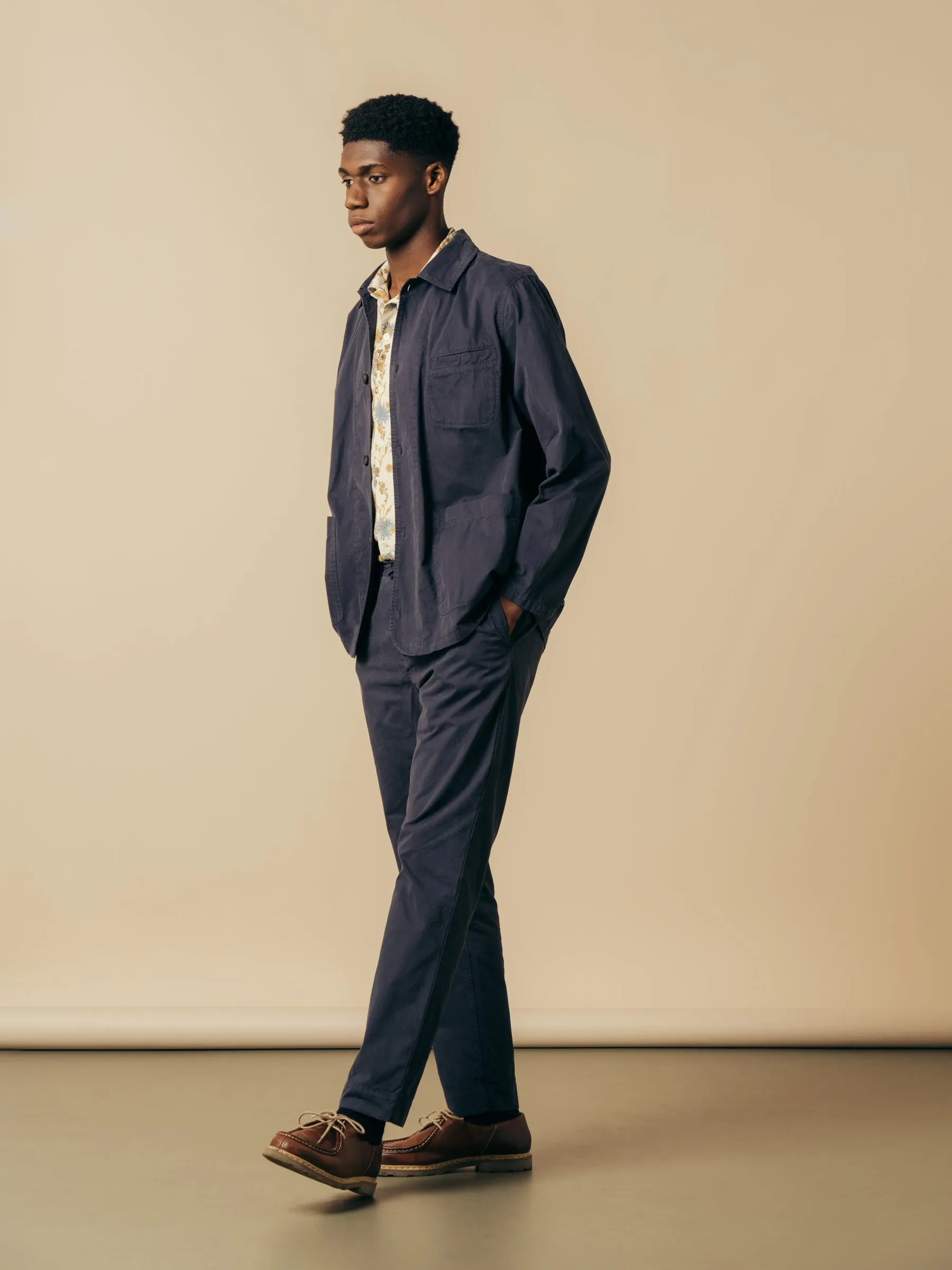 Inverness Trouser in Navy Cotton Twill sold by Kestin product image thumbnail 4