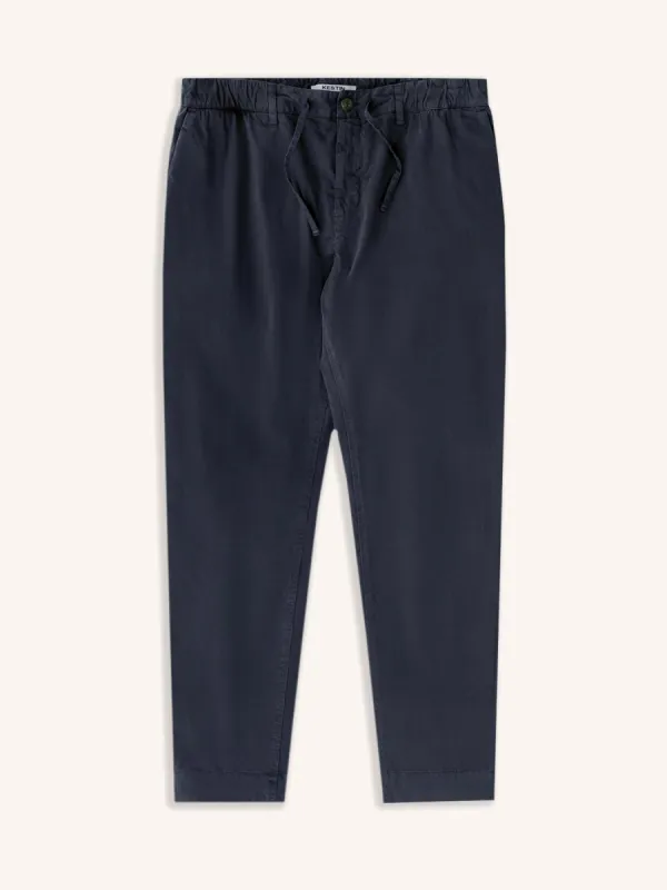 Inverness Trouser in Navy Cotton Twill sold by Kestin