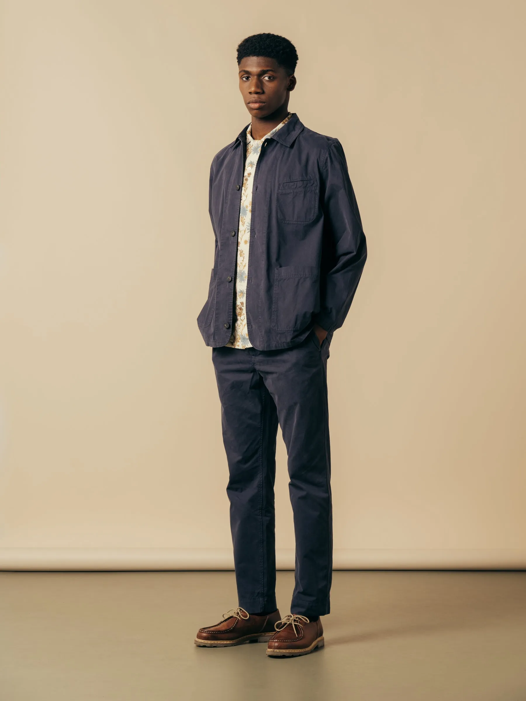 Inverness Trouser in Navy Cotton Twill sold by Kestin product image thumbnail 2