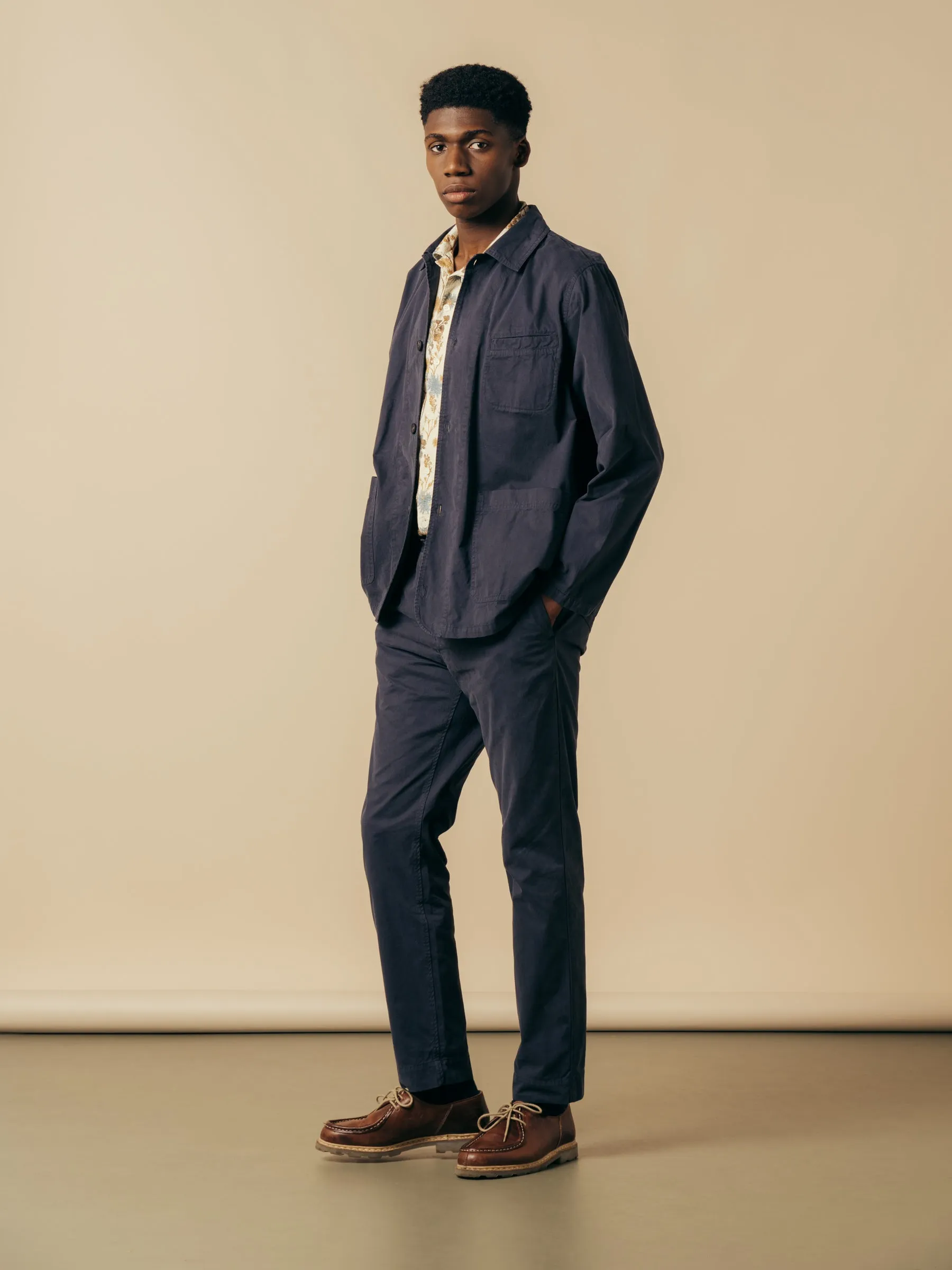 Inverness Trouser in Navy Cotton Twill sold by Kestin product image thumbnail 3