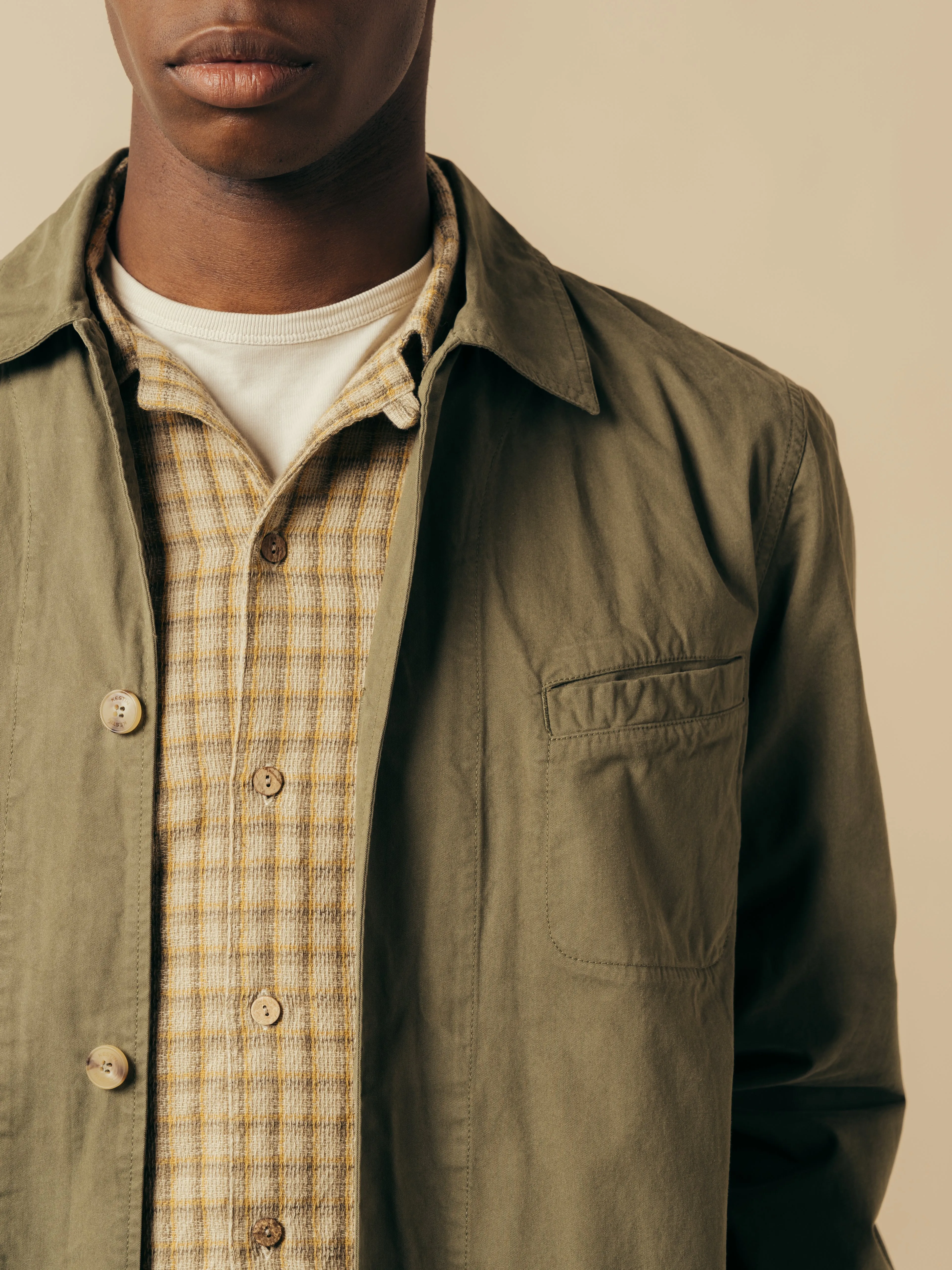 Huntly Jacket in Olive Cotton Twill sold by Kestin product image thumbnail 5
