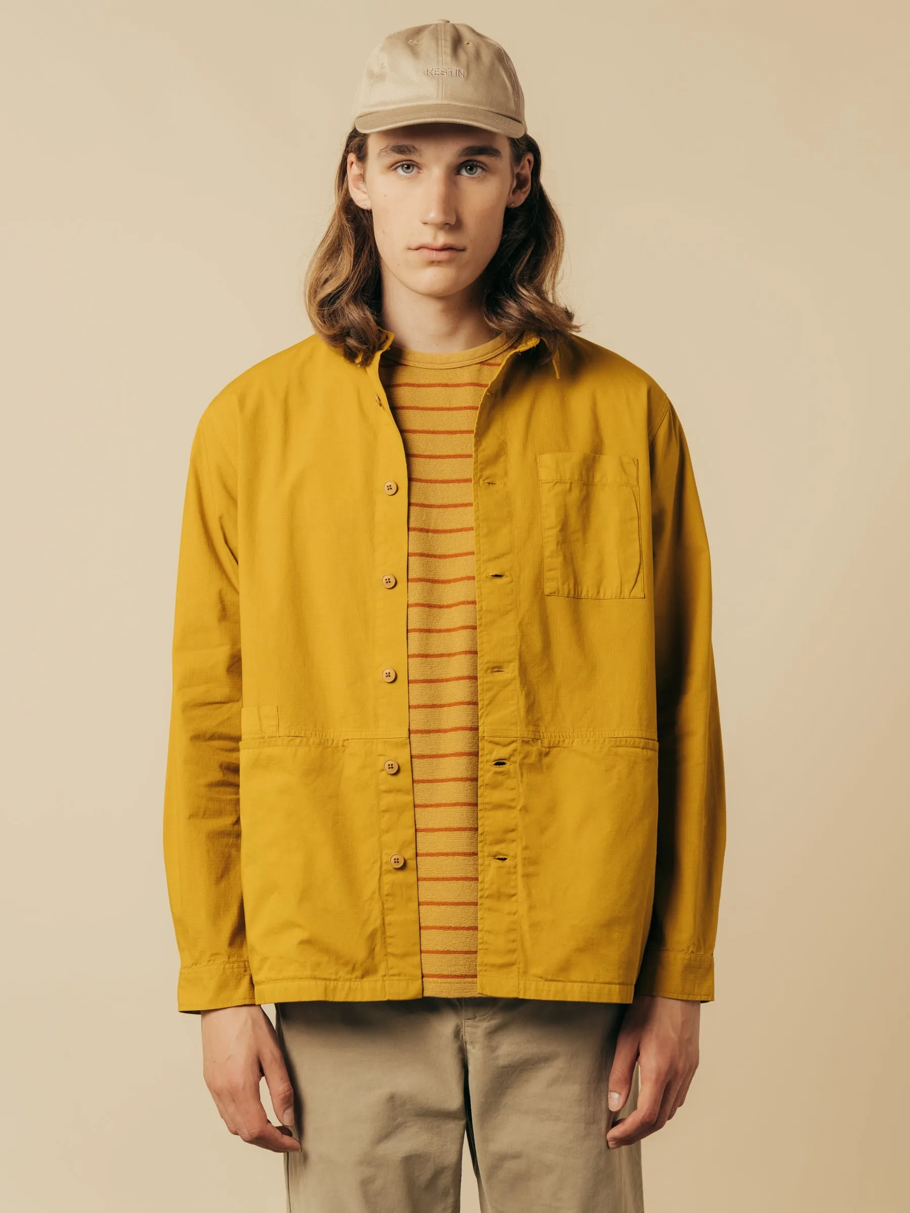 Rosyth Overshirt in Ochre Cotton Ripstop sold by Kestin product image thumbnail 2