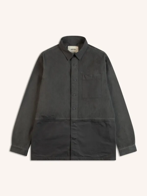 Rosyth Overshirt In Charcoal Cord / Twill Blend sold by Kestin