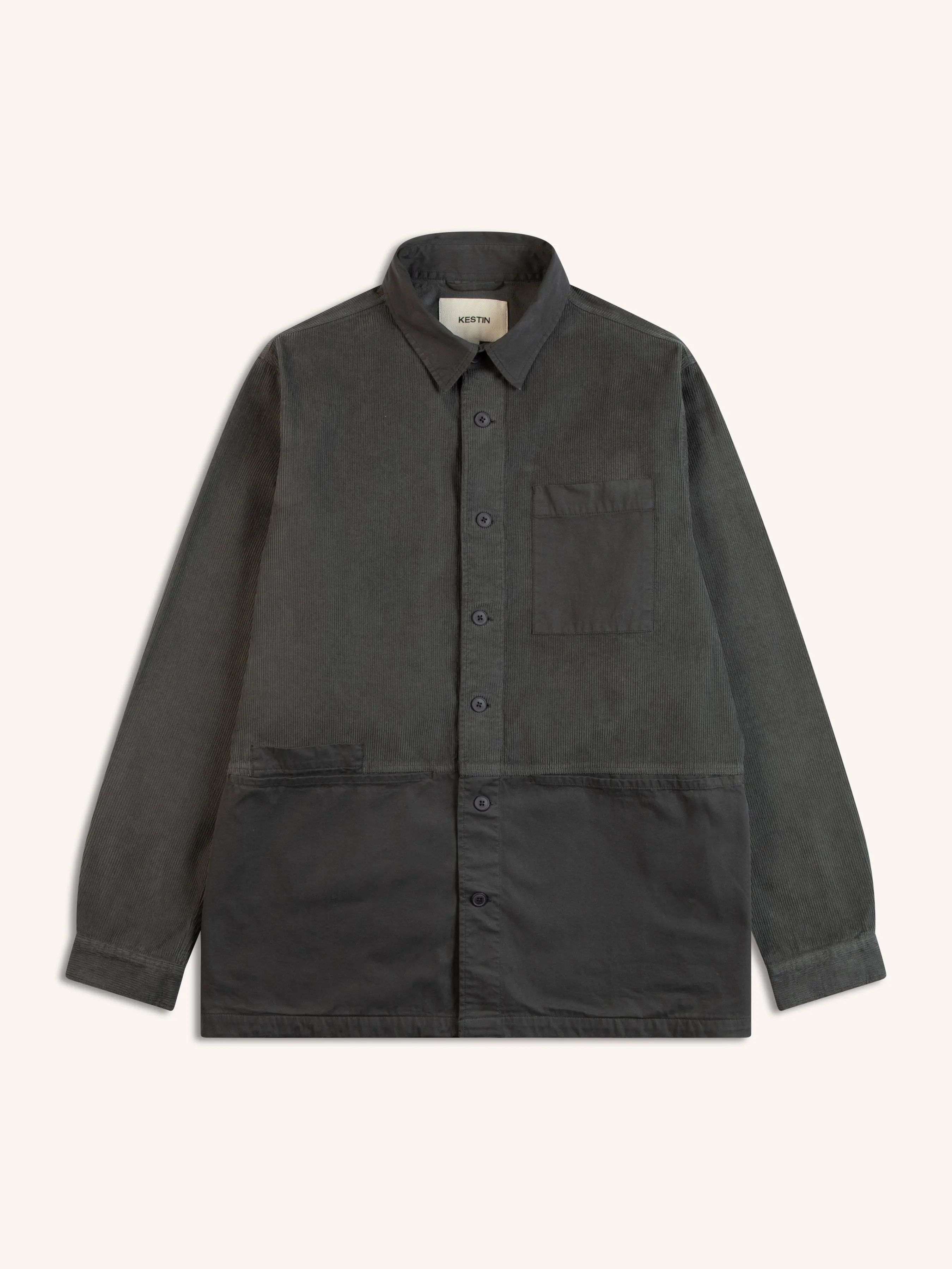 Rosyth Overshirt In Charcoal Cord / Twill Blend sold by Kestin
