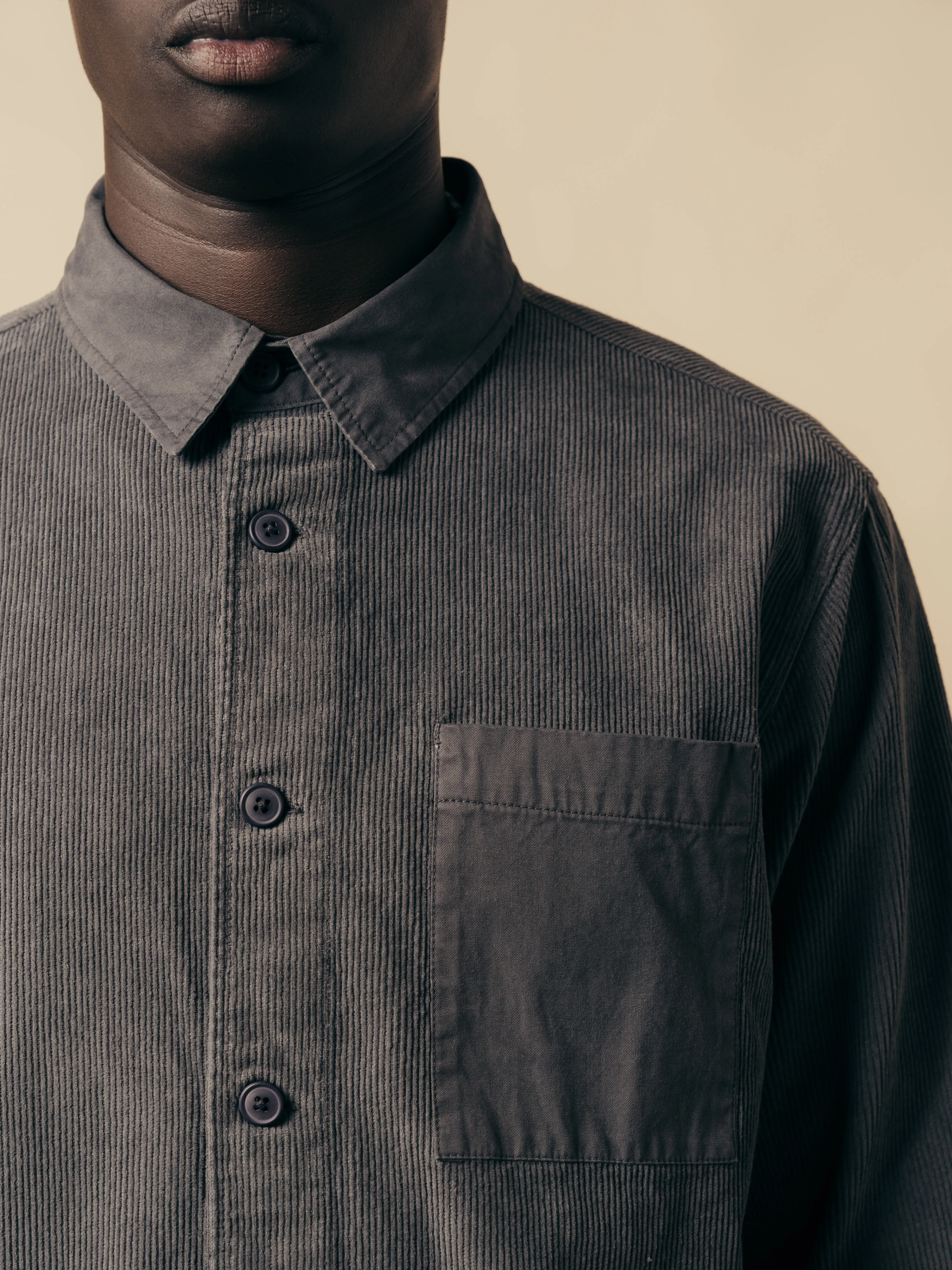 Rosyth Overshirt In Charcoal Cord / Twill Blend sold by Kestin product image thumbnail 2