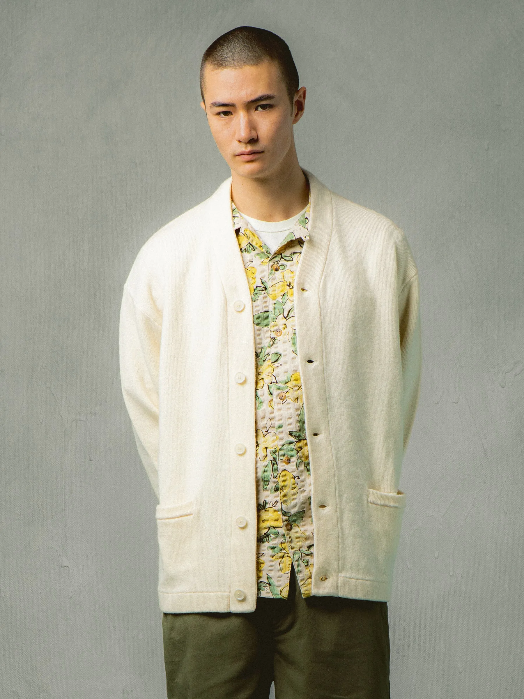 Glencorse Cardigan in Ecru Wool Blend sold by Kestin product image thumbnail 2