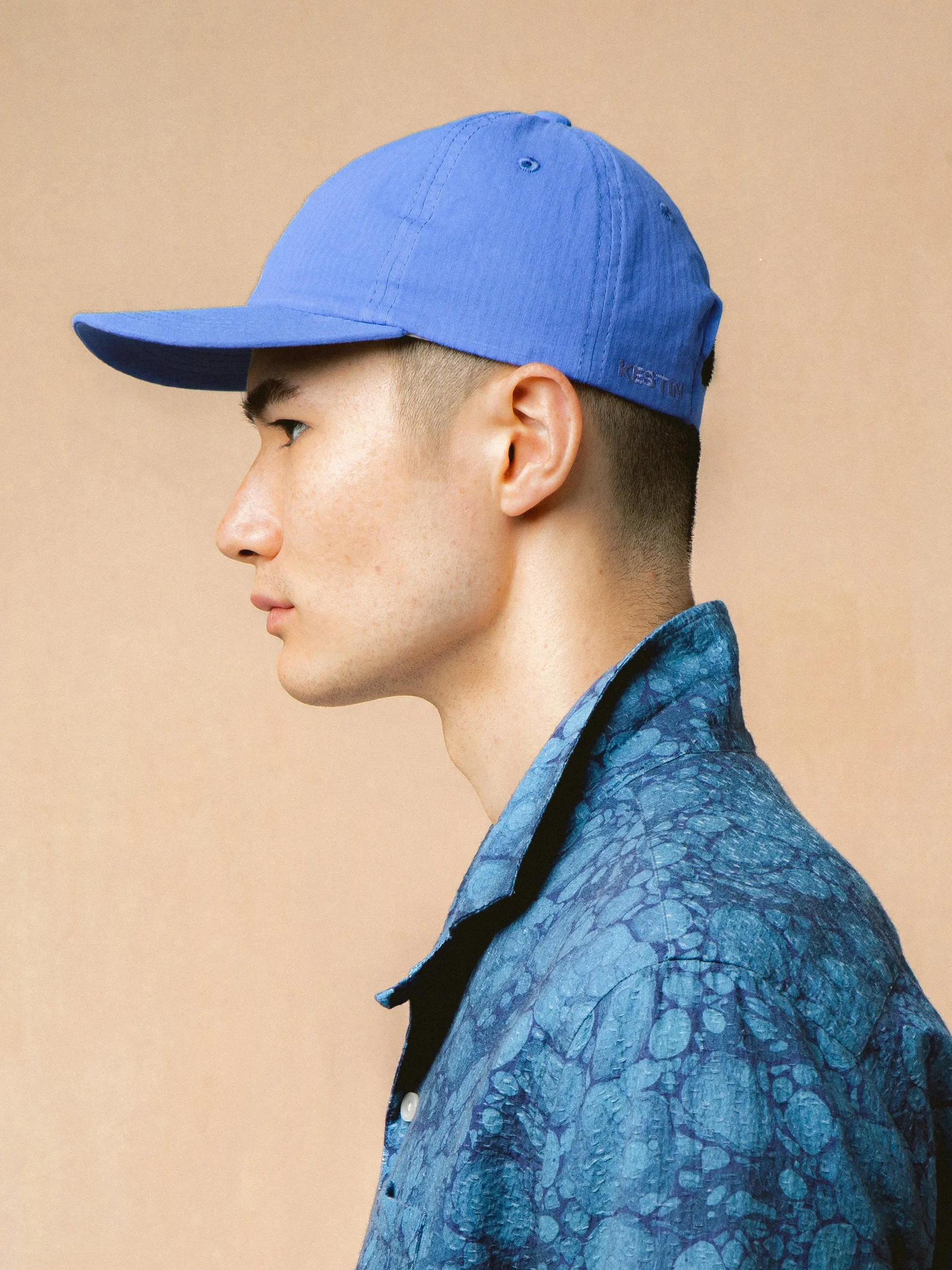 Leuchars Cap in Cobalt Seersucker sold by Kestin product image thumbnail 2