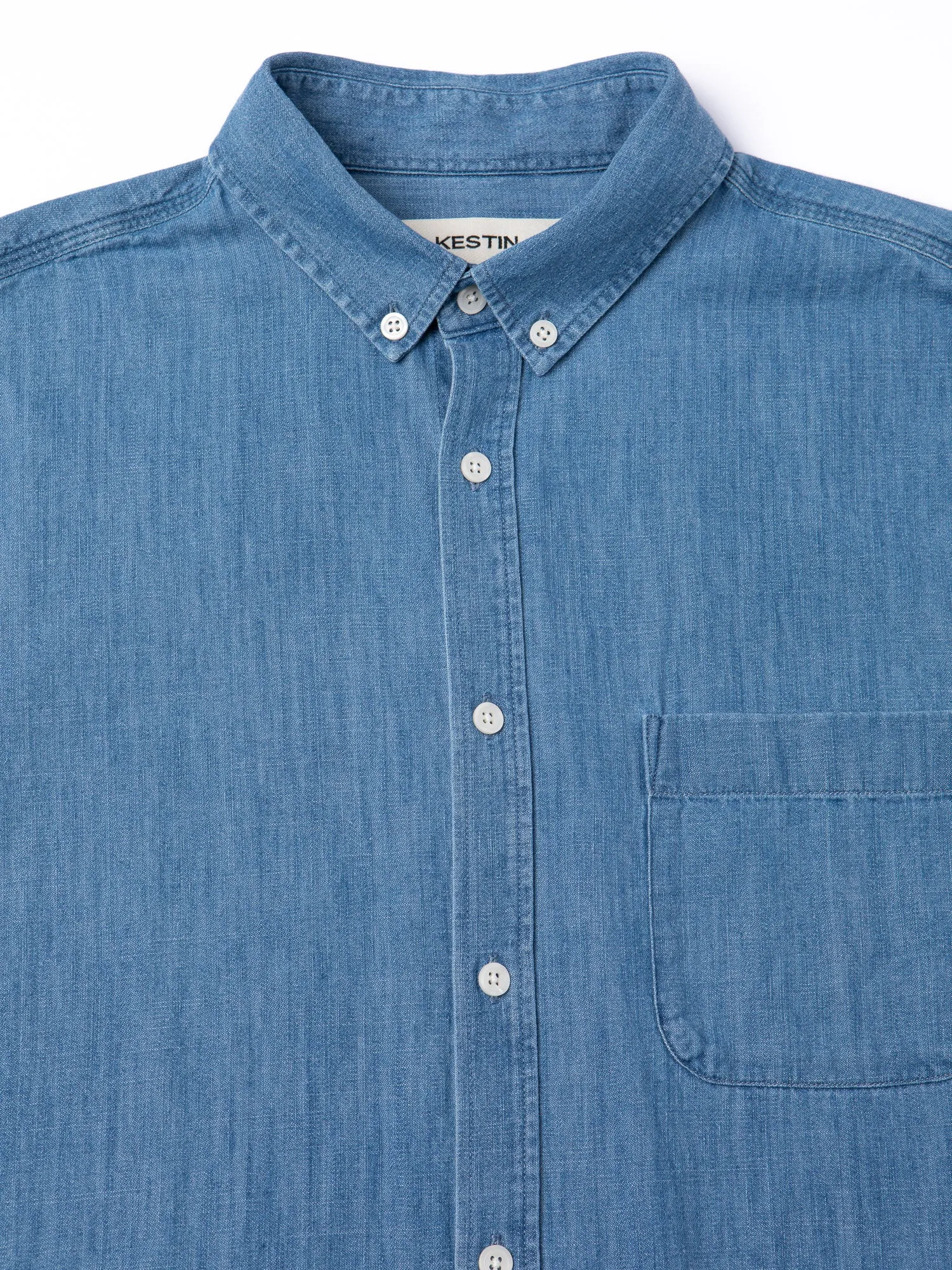 Raeburn Button Down Shirt in Washed Denim sold by Kestin product image thumbnail 3