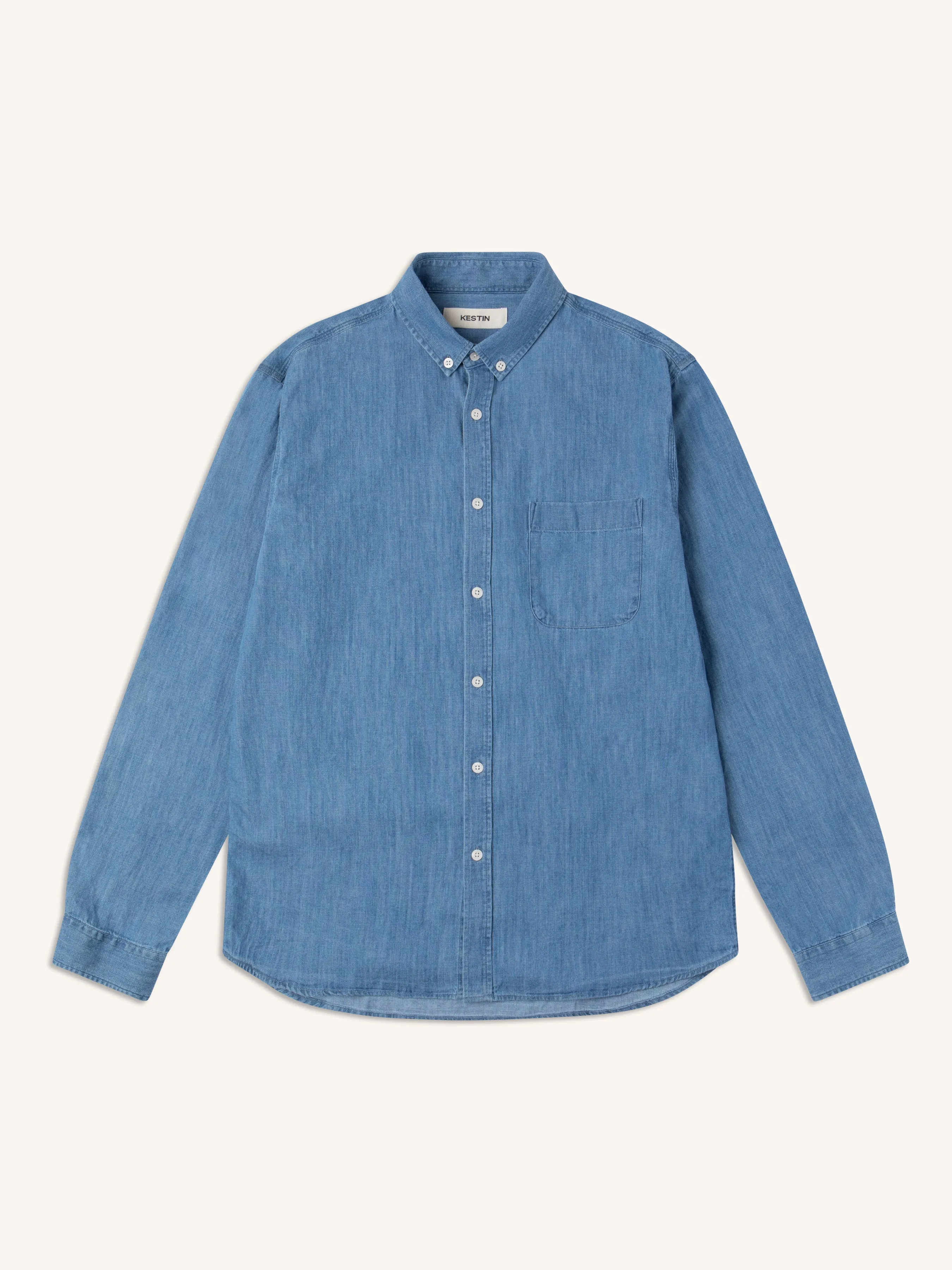 Raeburn Button Down Shirt in Washed Denim sold by Kestin