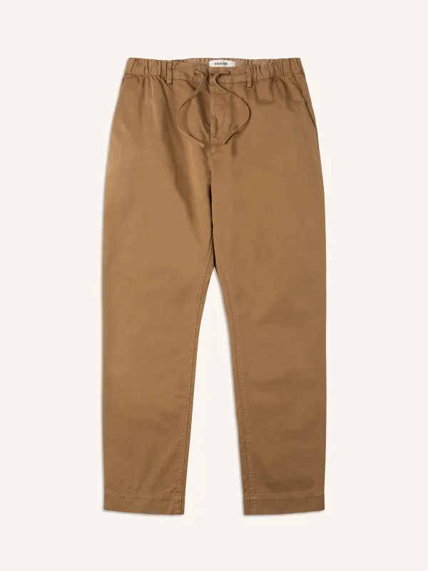 Inverness Trouser in Tan Cotton Twill made by Kestin