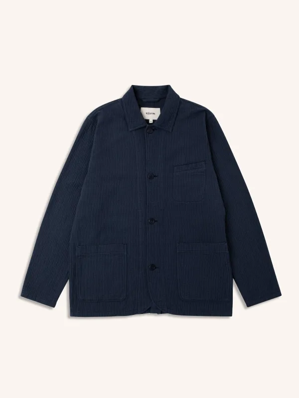 Huntly Jacket in Washed Navy Matchstick sold by Kestin