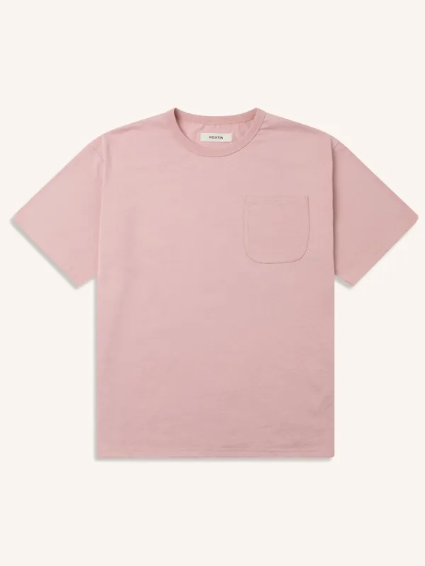 Fly Tee in Dusty Pink Heavyweight Cotton made by Kestin
